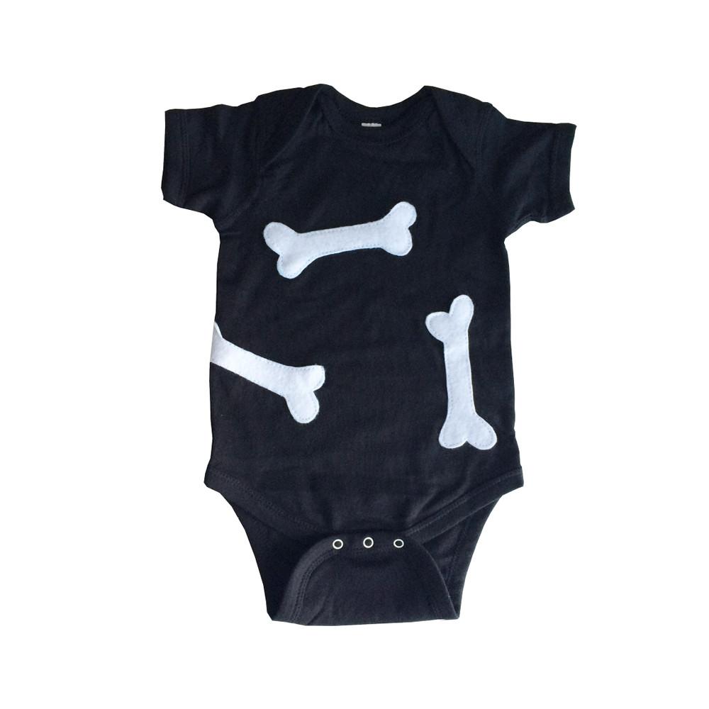 A handmade baby onesie featuring a playful 'Where is my dog?' design with dog bone appliqué, perfect for infants.