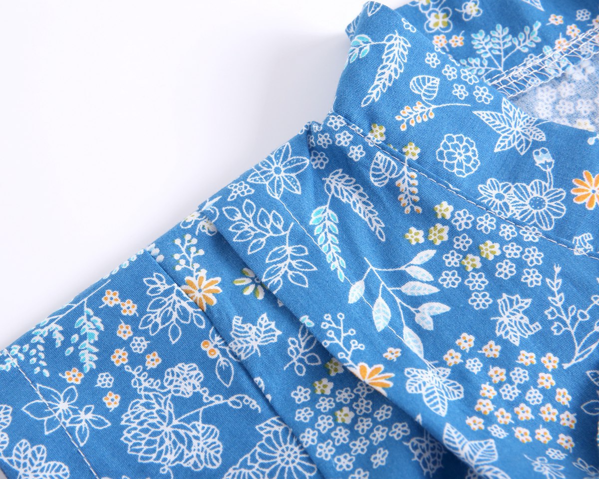 Baby Printed Pattern Belt Design T-Shirt Combo Shorts in blue with floral design, perfect for summer nightwear.