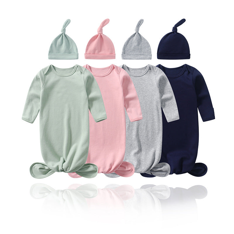 Baby Sleeping Bag Hat Set in various colors, designed for spring and summer with anti-kicking feature.