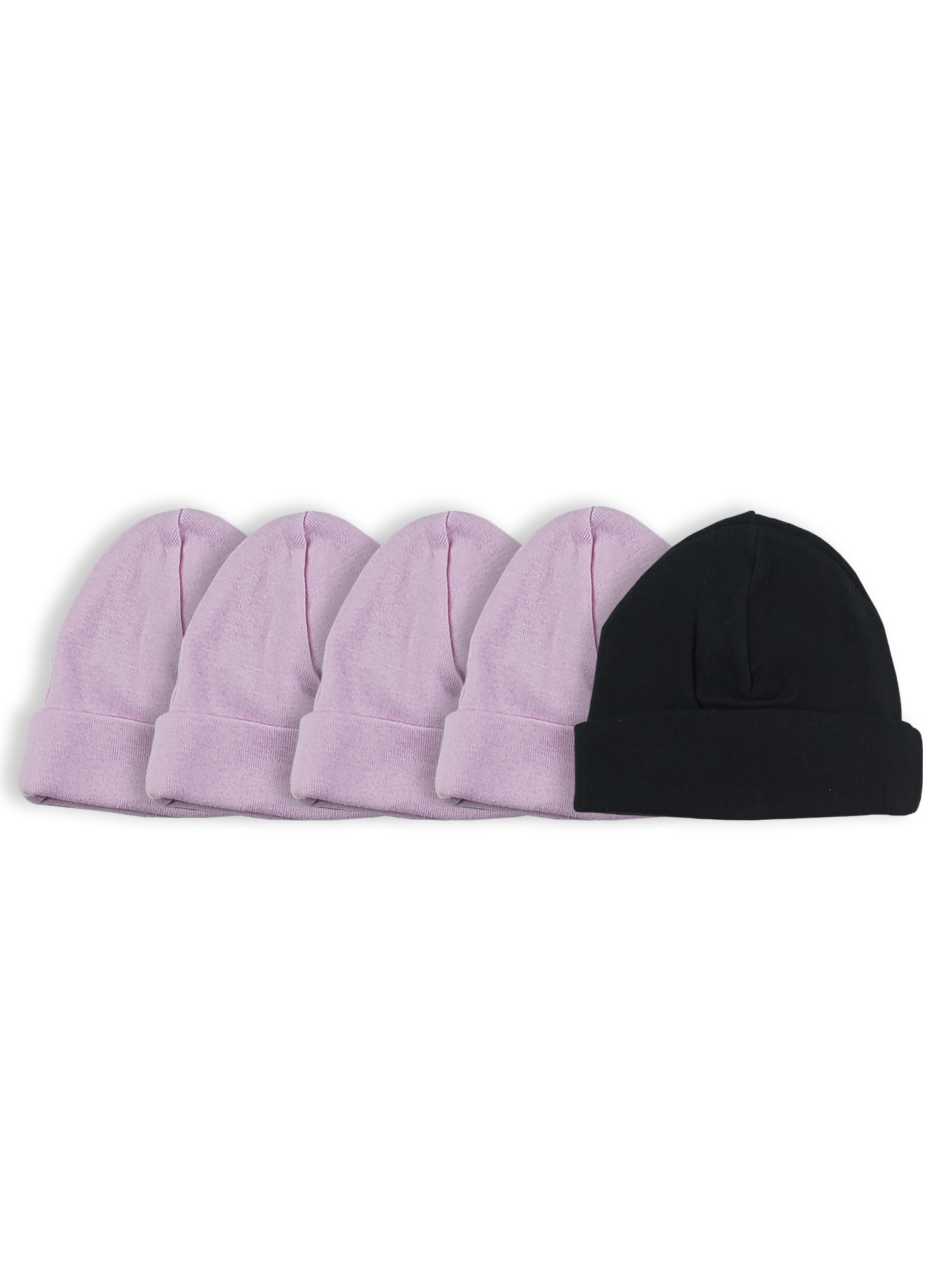 Bambini Girls Baby Cap pack of 5 in assorted colors, made from soft cotton, perfect for infants.