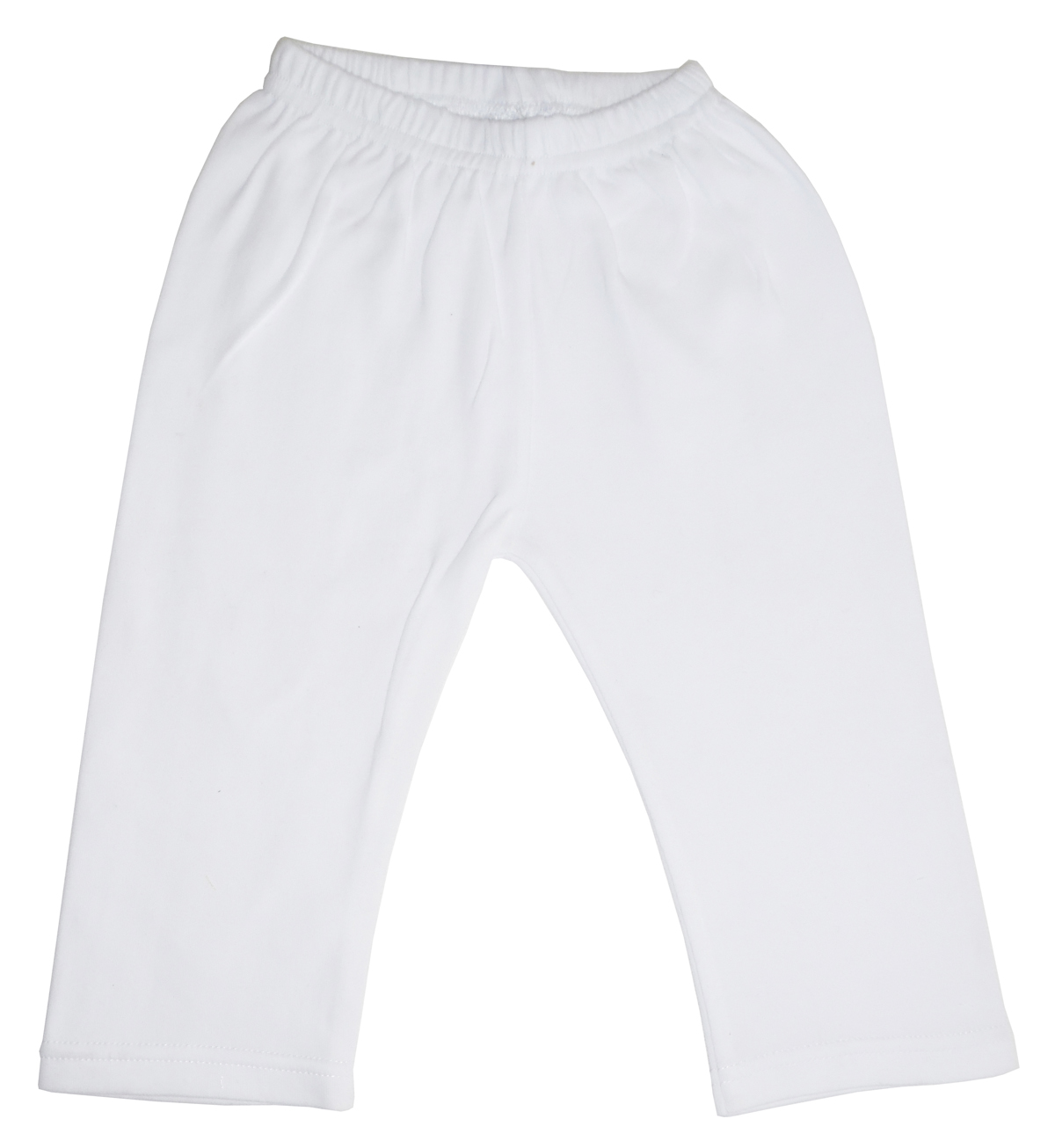 Bambini White Pants for infants, made from soft cotton with a covered elastic waist and open-ankle design, perfect for autumn and winter.