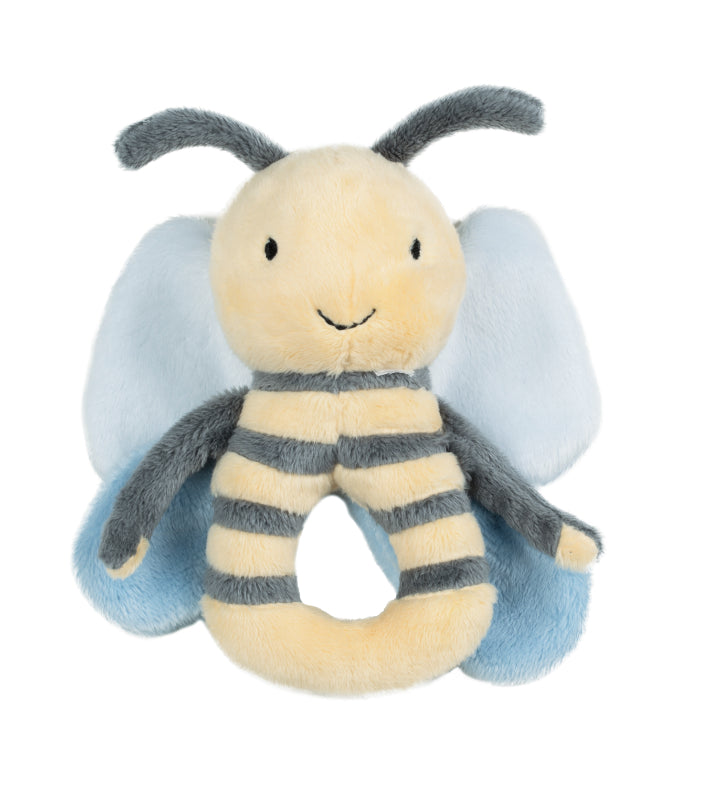 Bee Benja Rattle by Happy Horse, featuring a cute bee design with bright colors and a soft rattling sound.