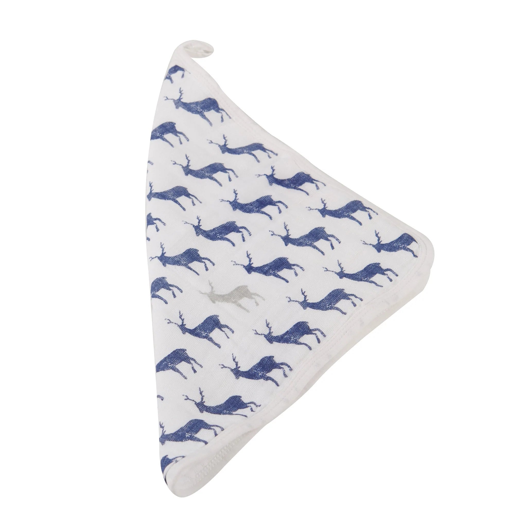 Blue Deer Cotton Washcloth Set 3PK featuring colorful prints and attached loops for drying.