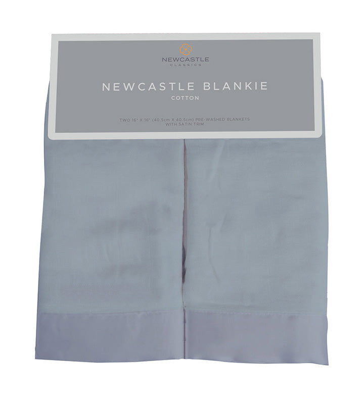 Blue Fog Cotton Newcastle Blankie, a soft and cozy security blanket made from natural cotton muslin, perfect for children.