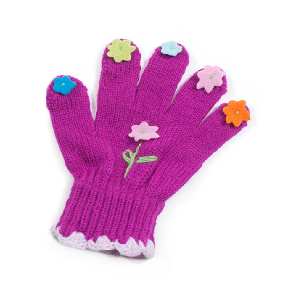 Colorful Butterfly Gloves designed for children, featuring butterfly puppet design with flowers and antennae.