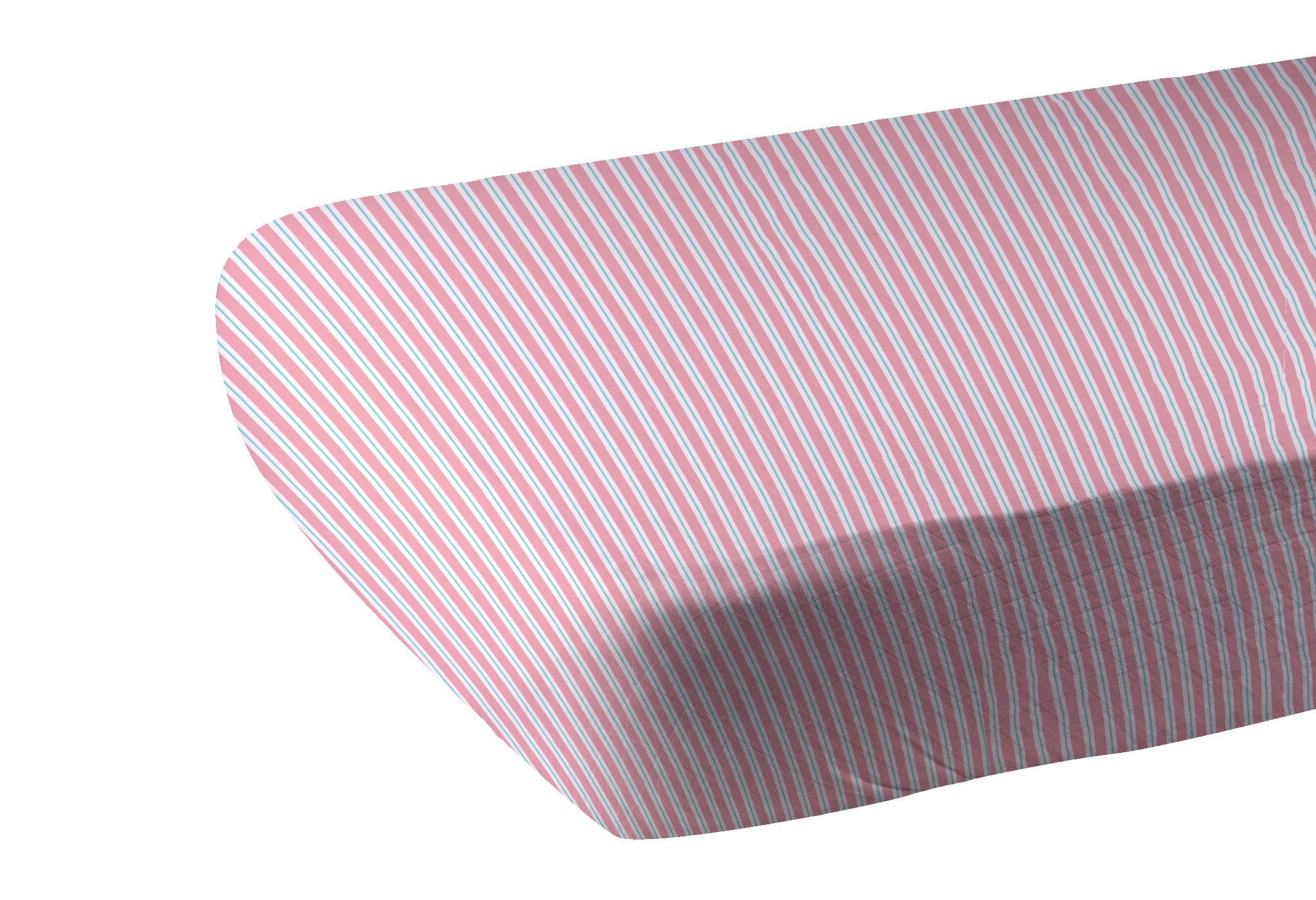 Candy Stripe Bamboo Muslin Crib Sheet featuring soft, breathable fabric with a playful candy stripe design, perfect for a baby's crib.