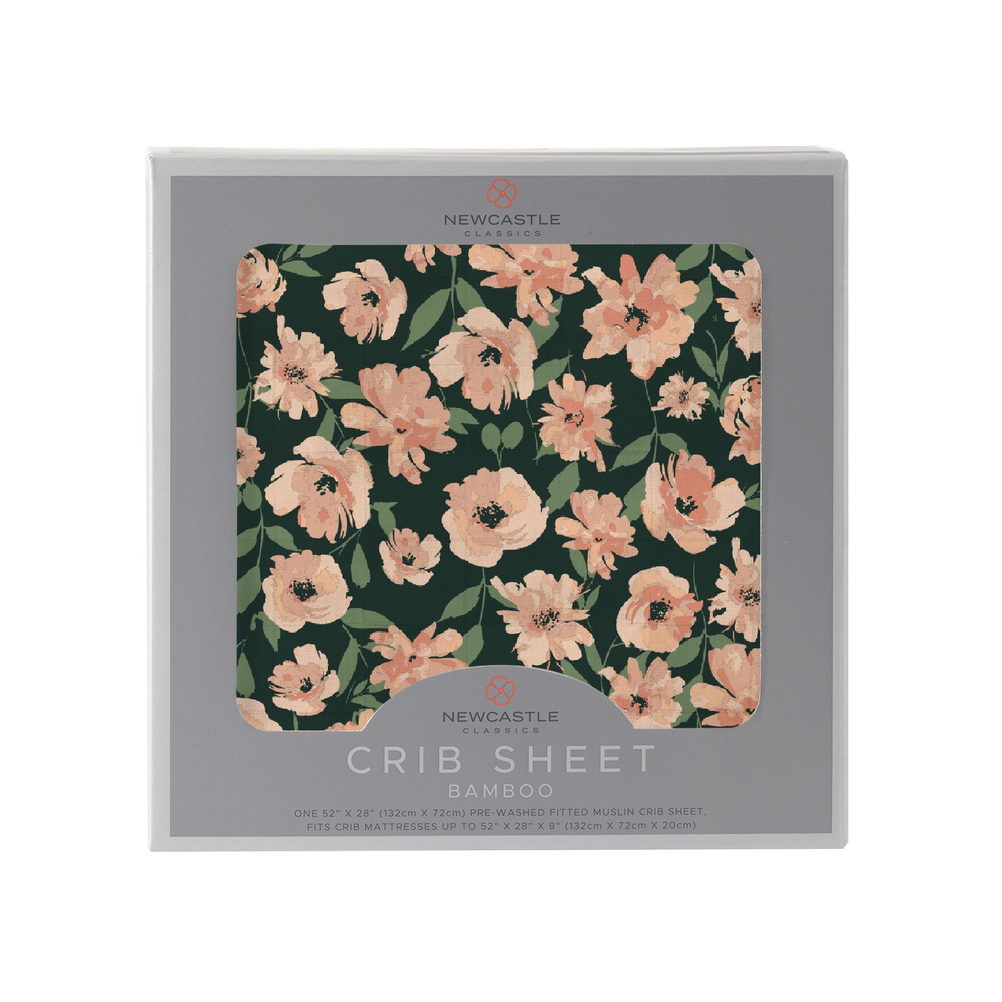 Canyon Sunset Flowers Bamboo Crib Sheet featuring vibrant floral patterns on soft bamboo muslin fabric.