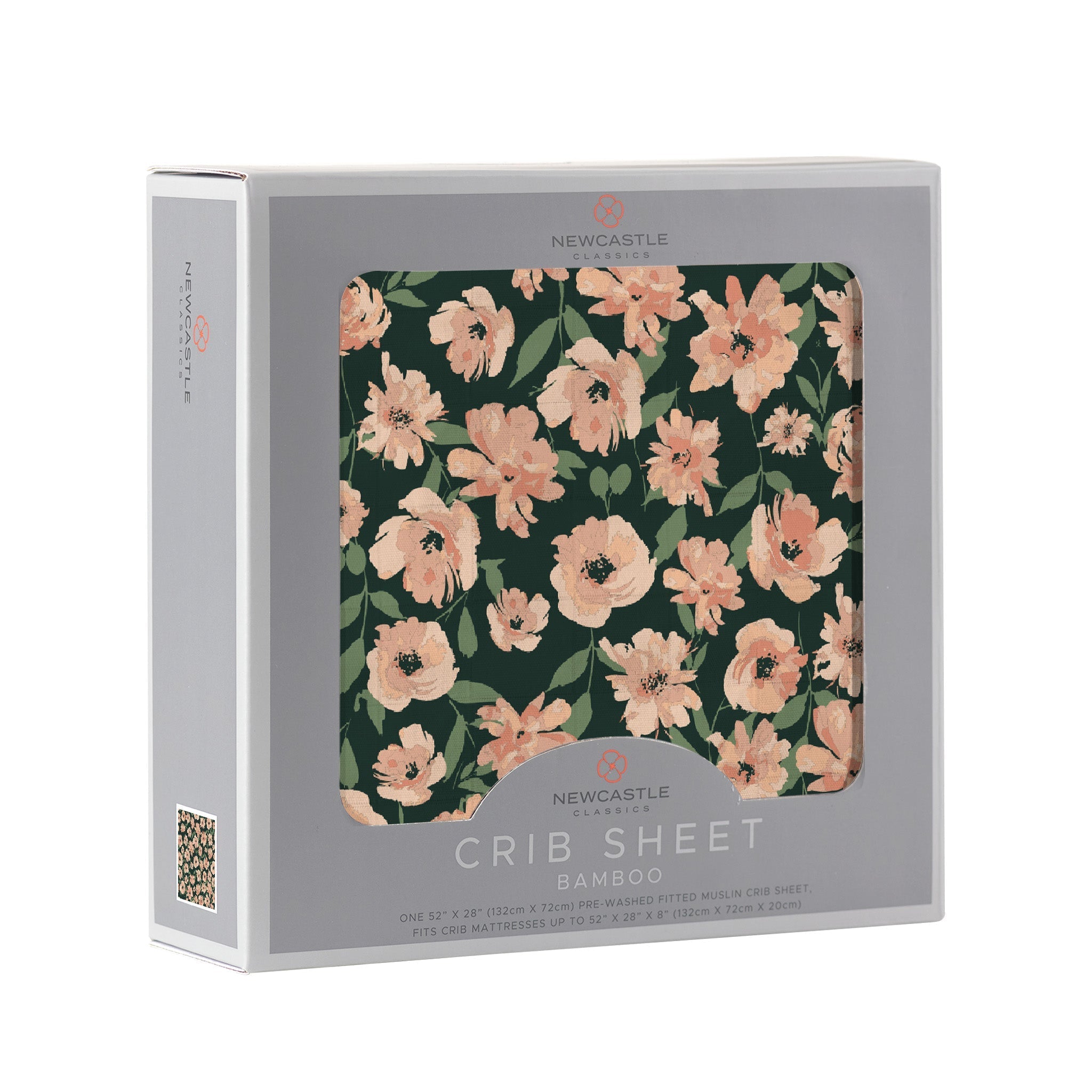 Canyon Sunset Flowers Bamboo Crib Sheet featuring vibrant floral patterns on soft bamboo muslin fabric.