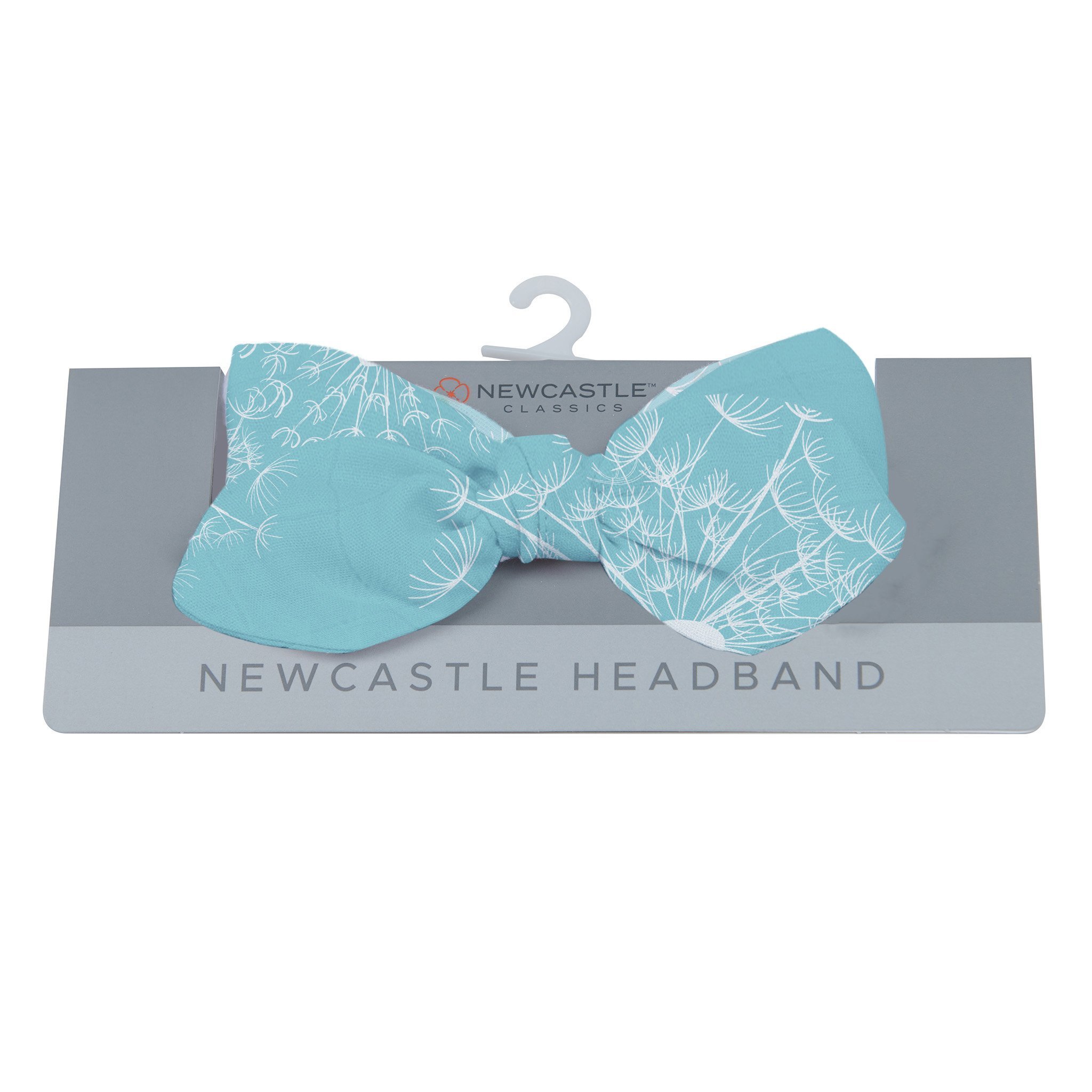 Dandelion Seeds Bamboo Baby Headband featuring playful kitty design, made from soft 100% bamboo material.