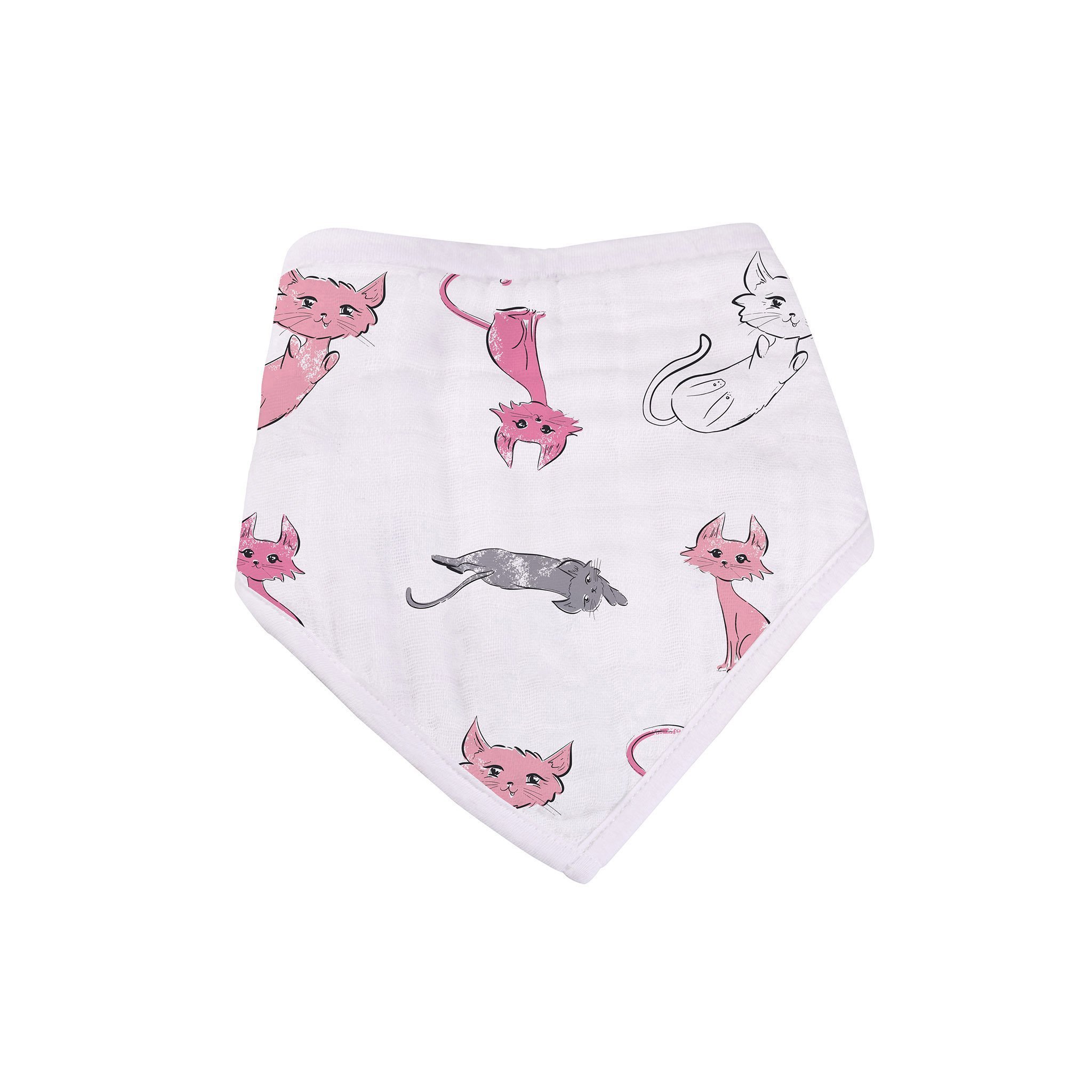 Dandelions Bamboo Bandana Bibs 4PK featuring soft, absorbent bamboo muslin in stylish designs with snap closures.