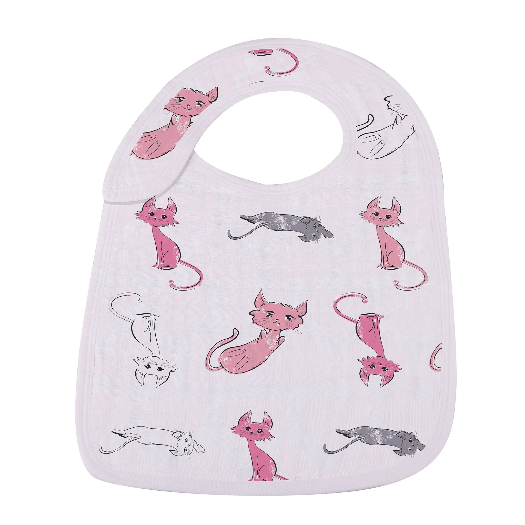 Dandelions Bamboo Muslin Snap Bibs 3PK featuring soft, absorbent fabric and three snap closures for a perfect fit.