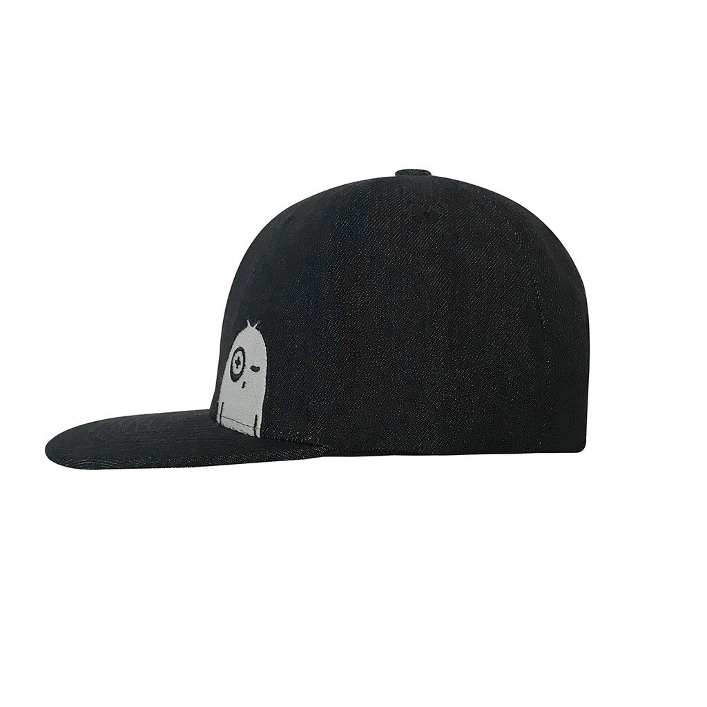 Adult denim snapback hat with adjustable snapback fastening, made from soft cotton, perfect for casual wear.