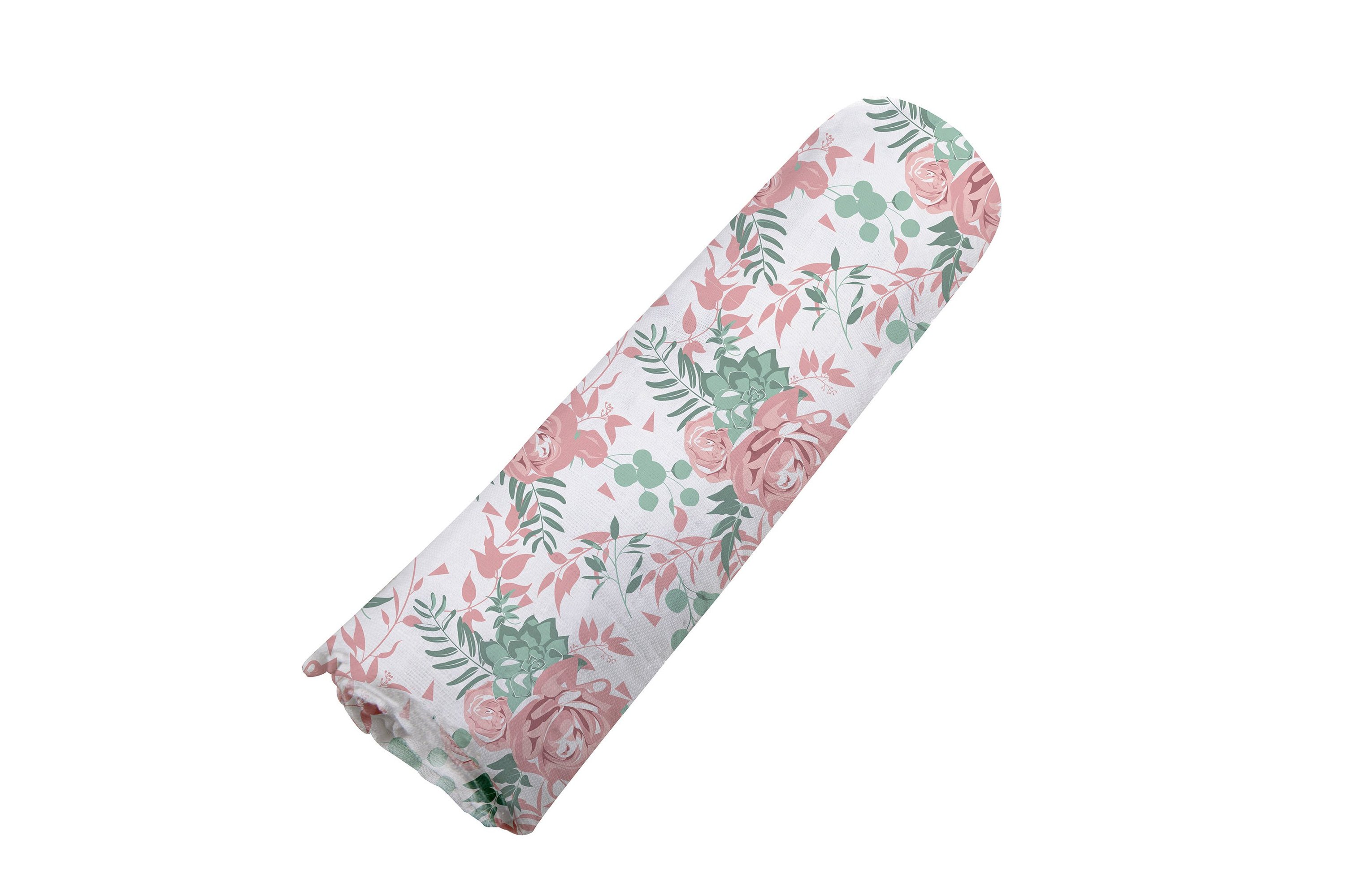 Desert Rose Swaddle made of soft, breathable 100% natural cotton muslin, featuring a beautiful floral design.