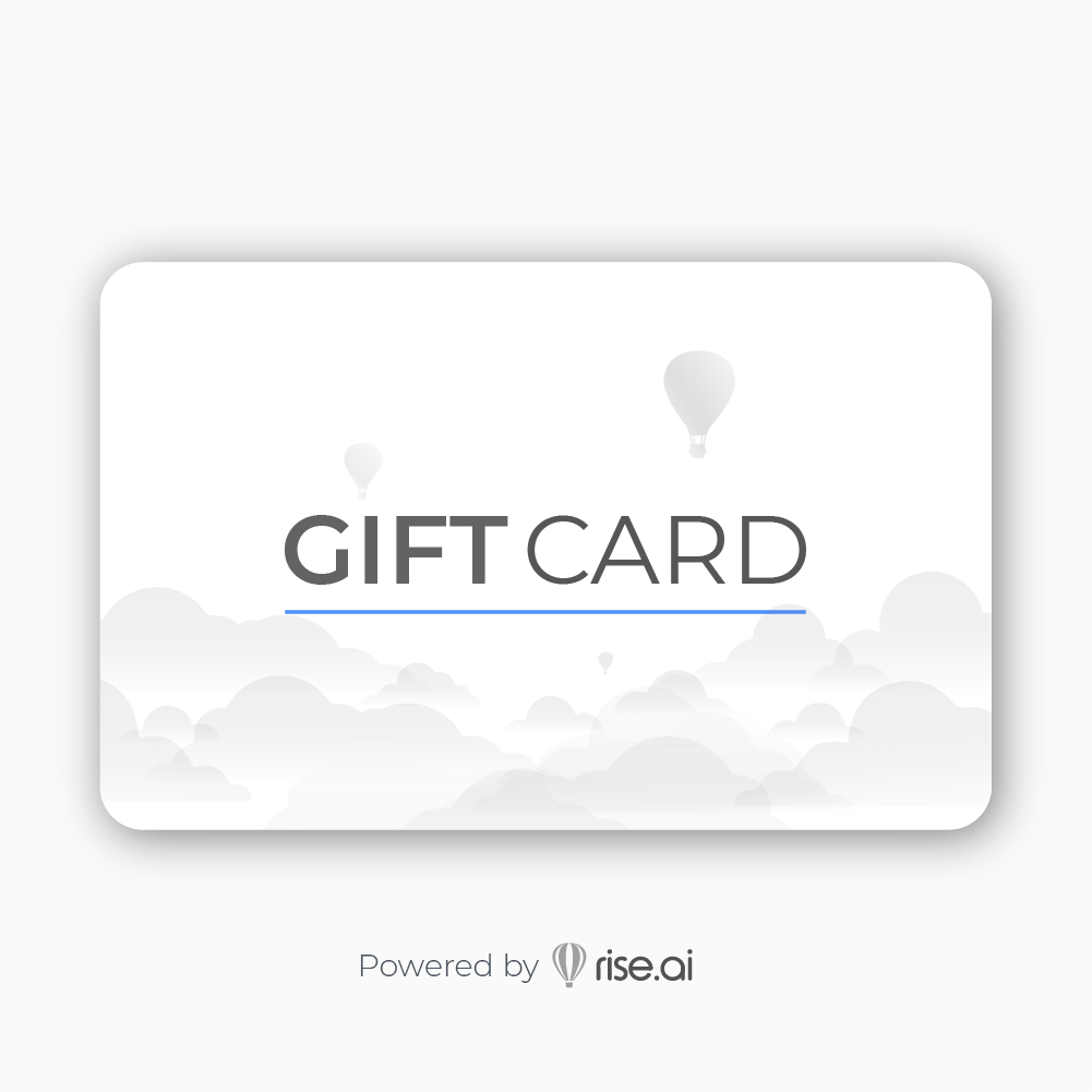 A digital gift card displayed on a computer screen, featuring vibrant colors and a festive design.