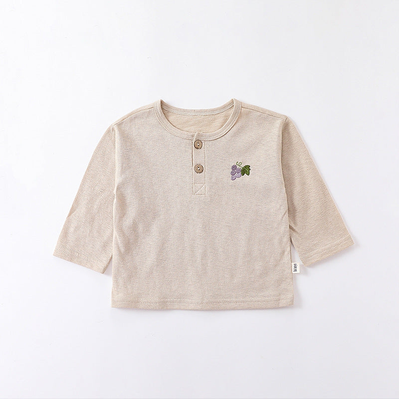 Embroidered Pattern Simple Style Soft Cotton Shirt in various colors for babies, showcasing its soft fabric and stylish design.