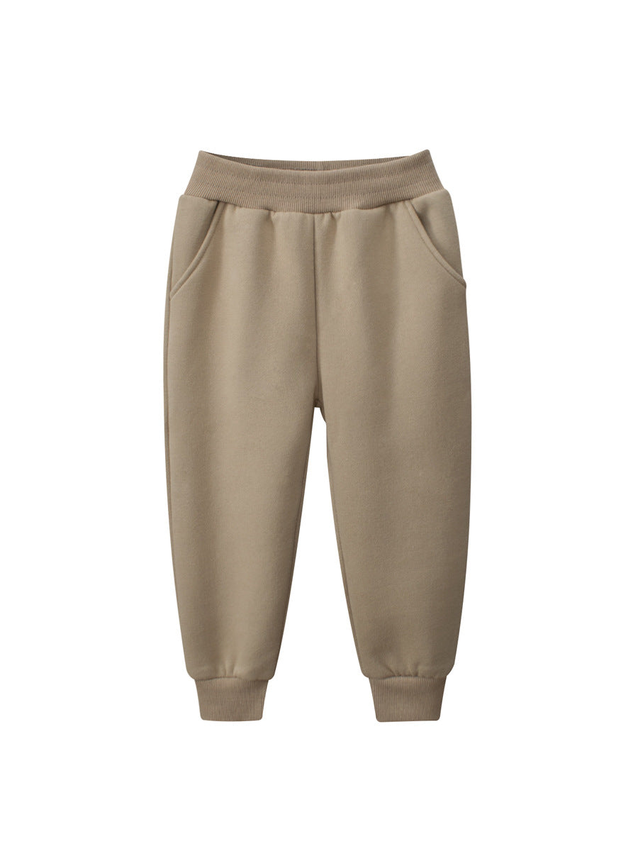 European and American children's spring boys' solid color pants in various colors, made from soft cotton, suitable for ages 2 to 10.