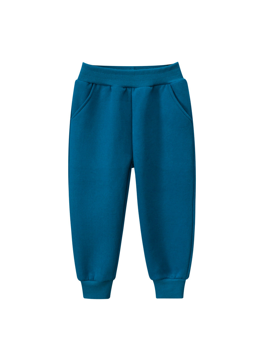 European and American children's spring boys' solid color pants in various colors, made from soft cotton, suitable for ages 2 to 10.