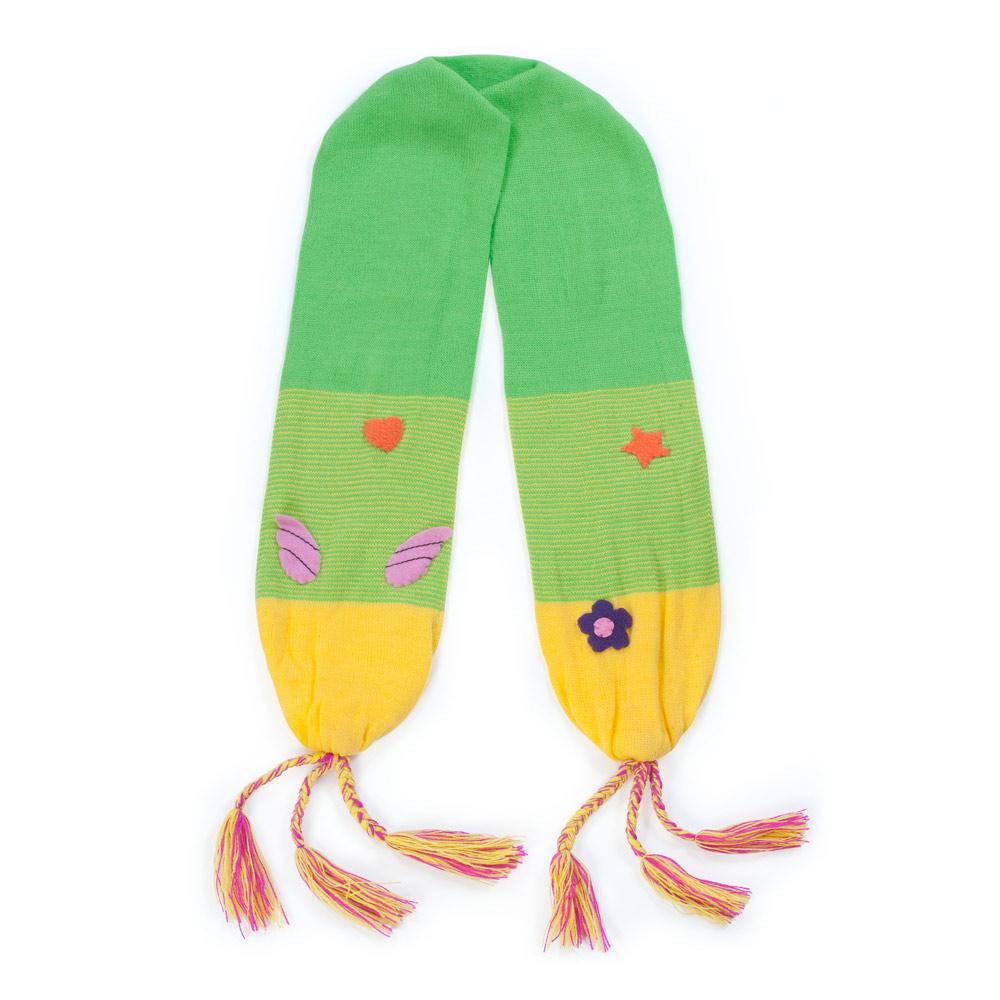 Kidorable Fairy Scarf in vibrant colors, showcasing its lightweight knit design and playful style.