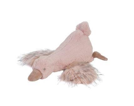 Fancy Goose Gwen no. 2 Plush Animal by Happy Horse with soft pink fur and fluffy wings, perfect for cuddling.