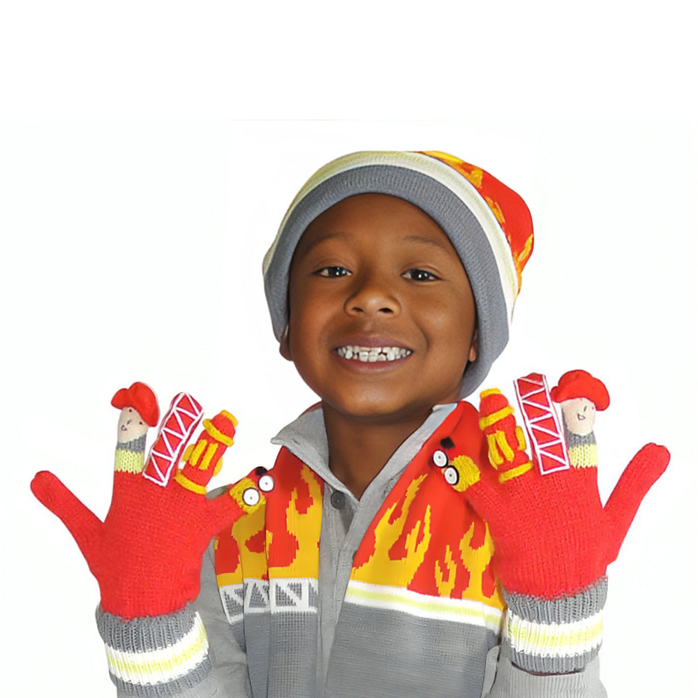 Kidorable Fireman Gloves for kids, featuring vibrant colors and playful fireman designs, perfect for imaginative play.