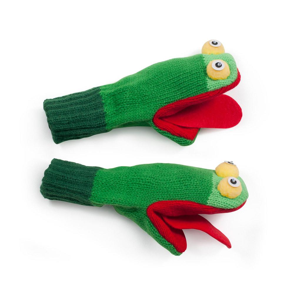 Kidorable Frog Mittens featuring playful frog design with bulging eyes and tongue, perfect for kids' imaginative play.