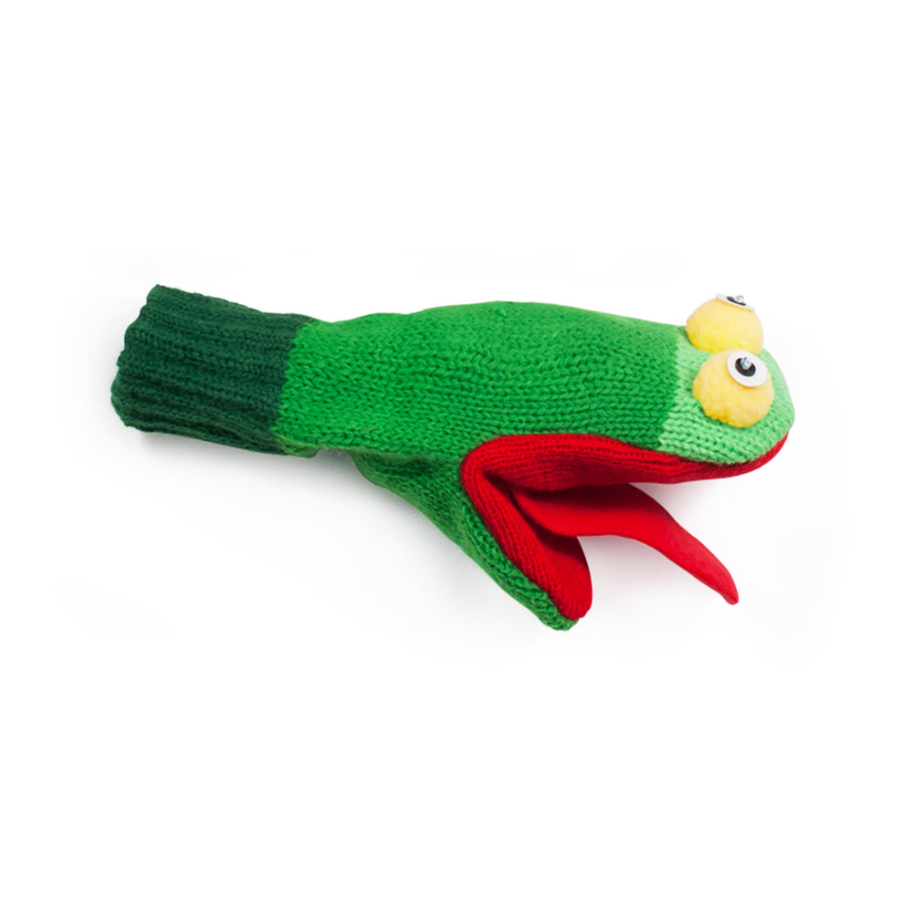 Kidorable Frog Mittens featuring playful frog design with bulging eyes and tongue, perfect for kids' imaginative play.