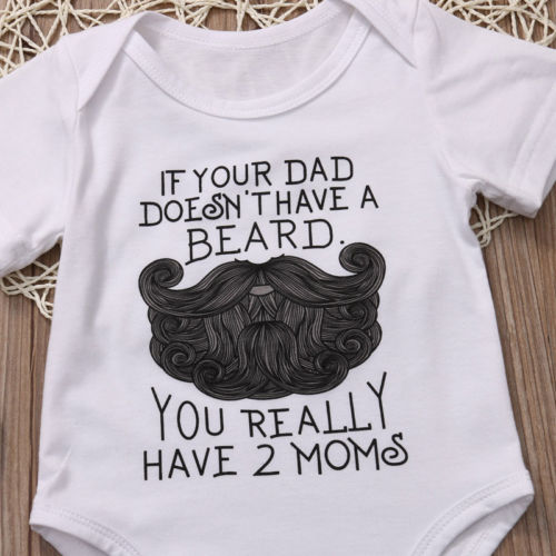 Baby onesie with beard joke.