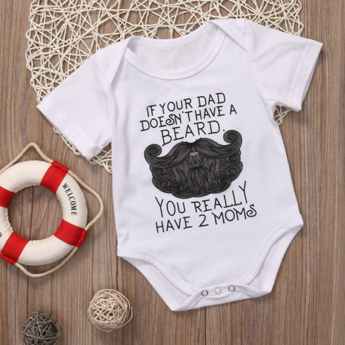 Baby onesie with beard joke.