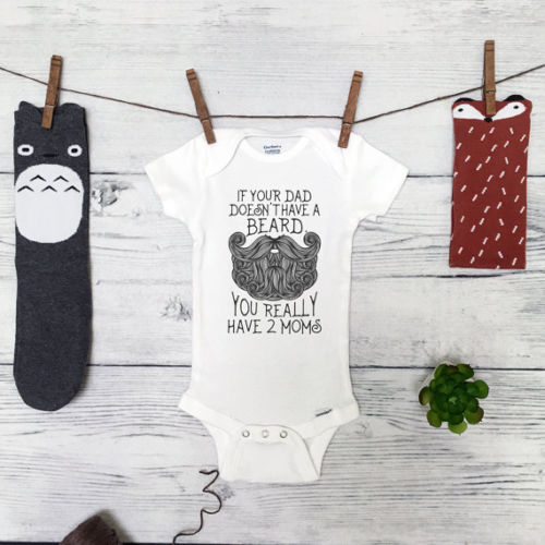 Baby onesie with humorous text