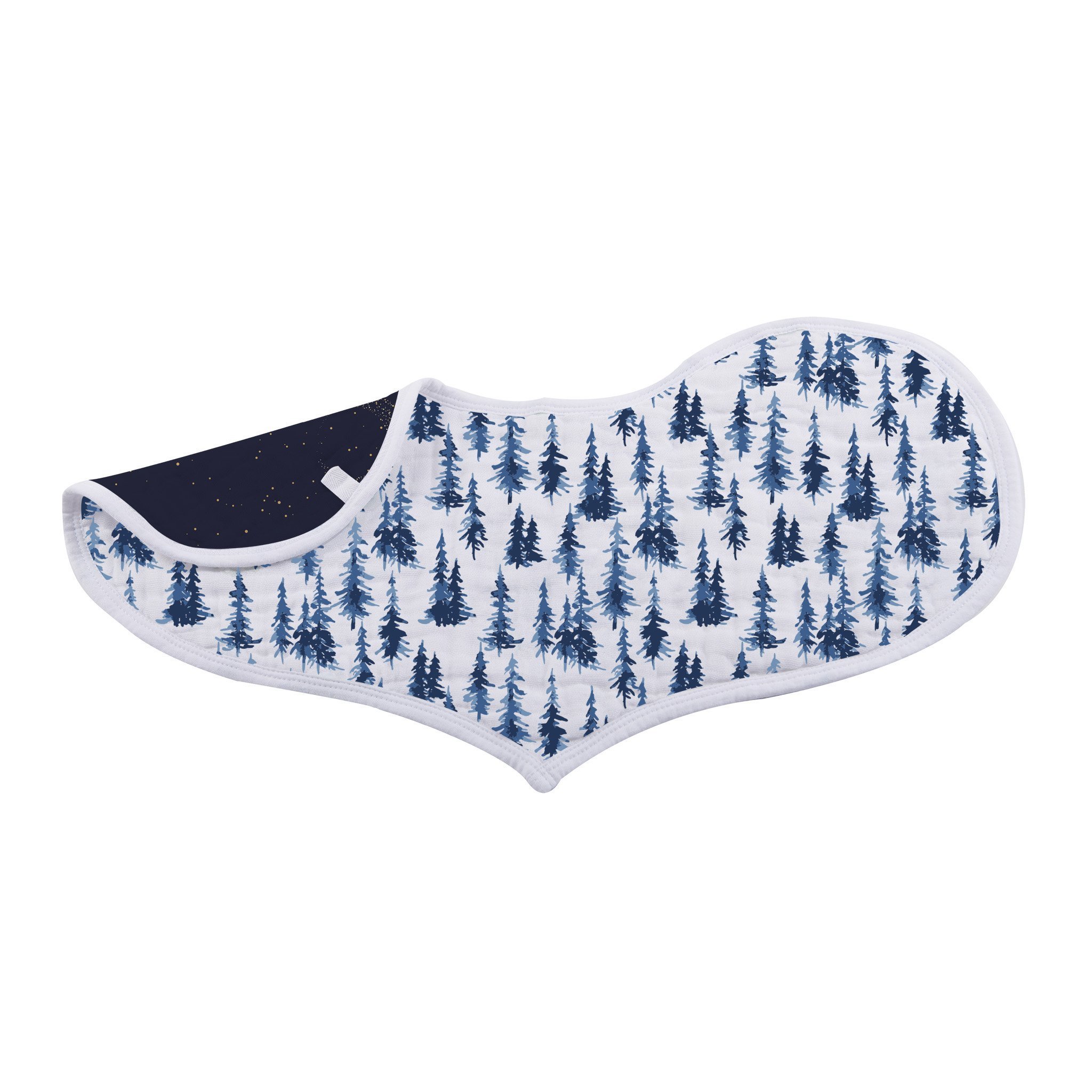 Goodnight Bear Bamboo Burp Cloth Bibs in a stylish design, made from soft and absorbent bamboo muslin, featuring a snap closure.