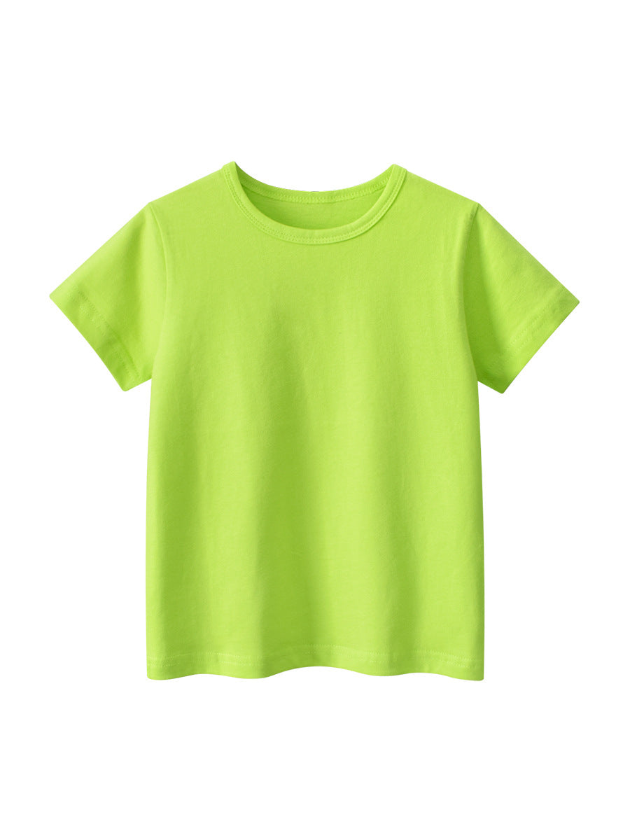 A vibrant solid green t-shirt for baby boys, made from soft cotton, perfect for summer wear.