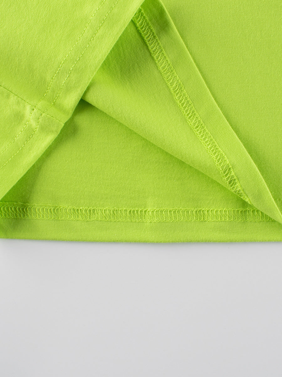 A vibrant solid green t-shirt for baby boys, made from soft cotton, perfect for summer wear.