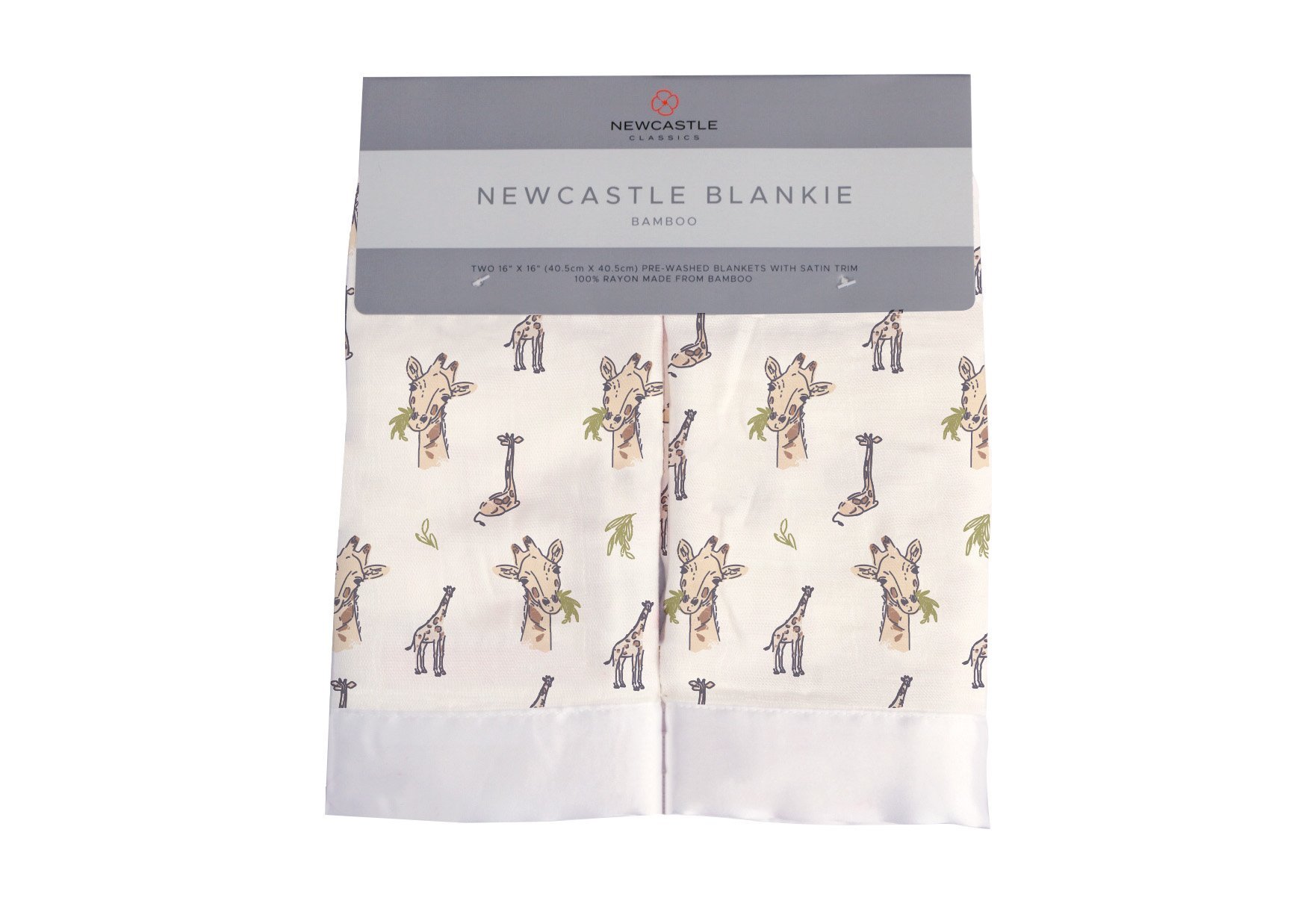 Hungry Giraffe Bamboo Muslin Security Baby Blankie, soft and cuddly, perfect for comforting babies, featuring a cute giraffe design.