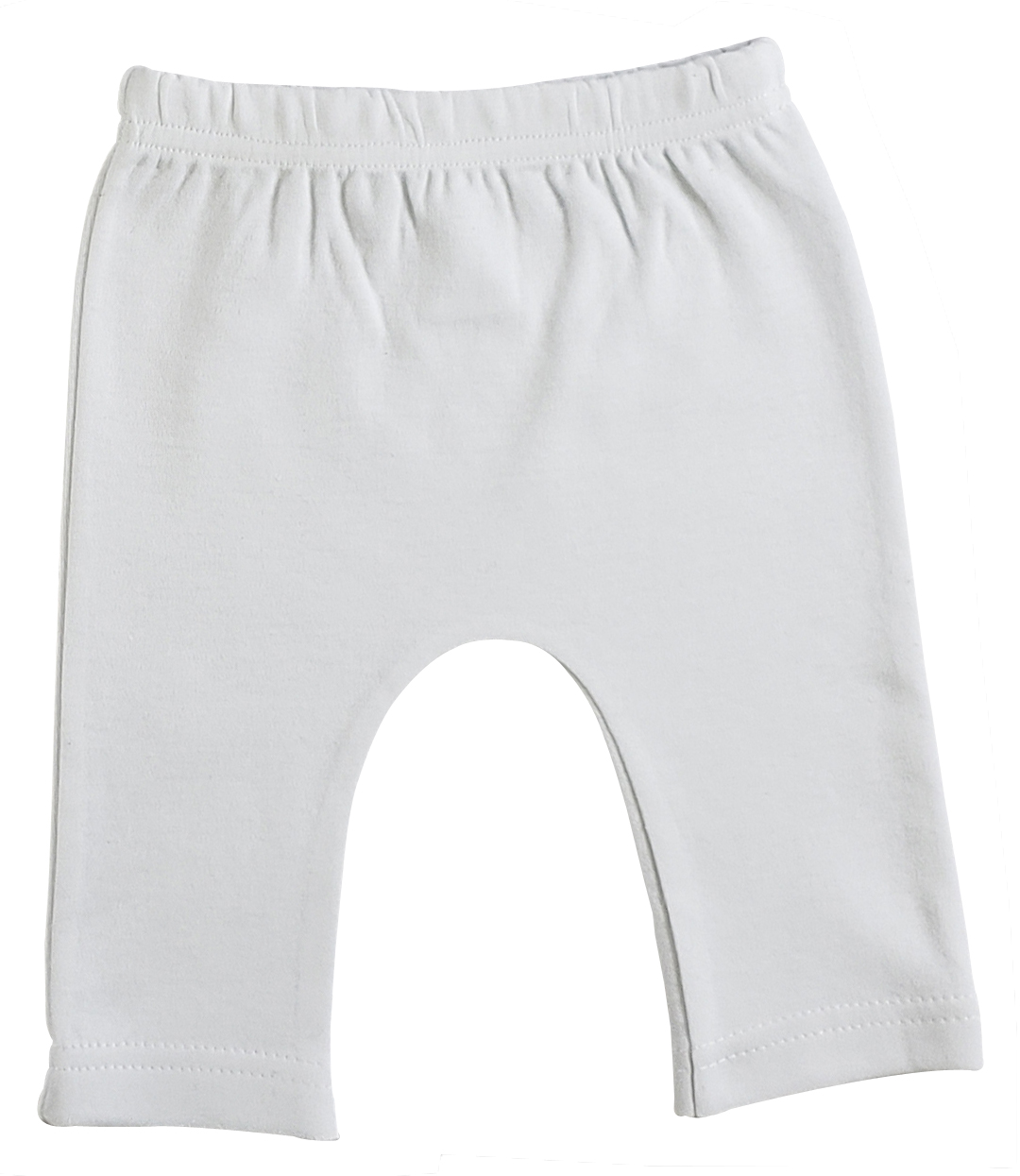 A pair of soft white infant pants made from 100% cotton, perfect for babies.