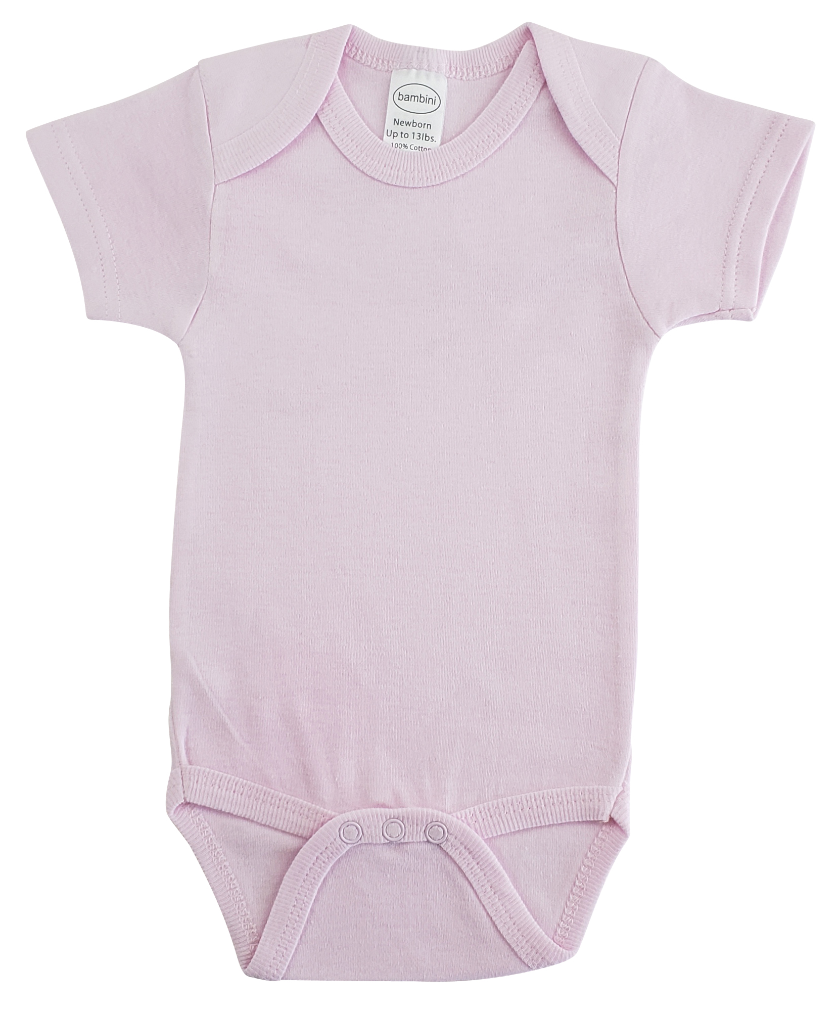 Interlock Pink Short Sleeve Onezie made from 100% cotton, featuring short sleeves and a vibrant pink color, perfect for babies.