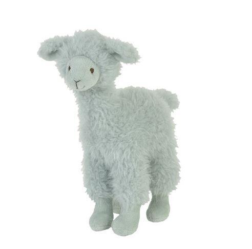 Lama Linden no. 2 plush animal by Happy Horse, soft and fluffy, standing upright, perfect for cuddling and children's room decor.