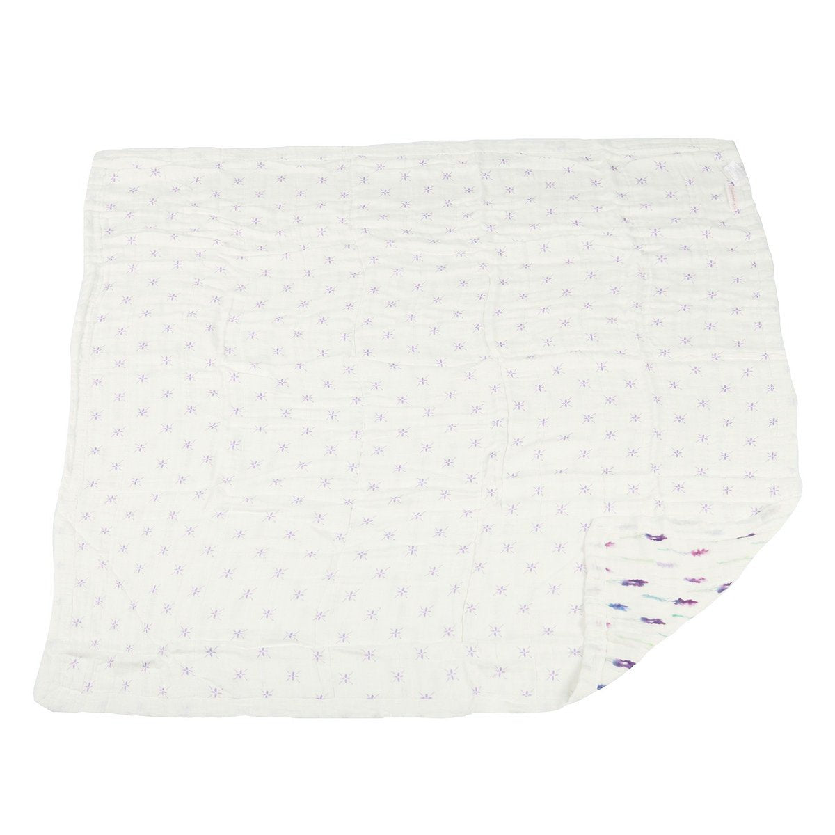 Lavender and Lavender Flower Bamboo Muslin Newcastle Blanket, showcasing its soft texture and floral design, perfect for kids.