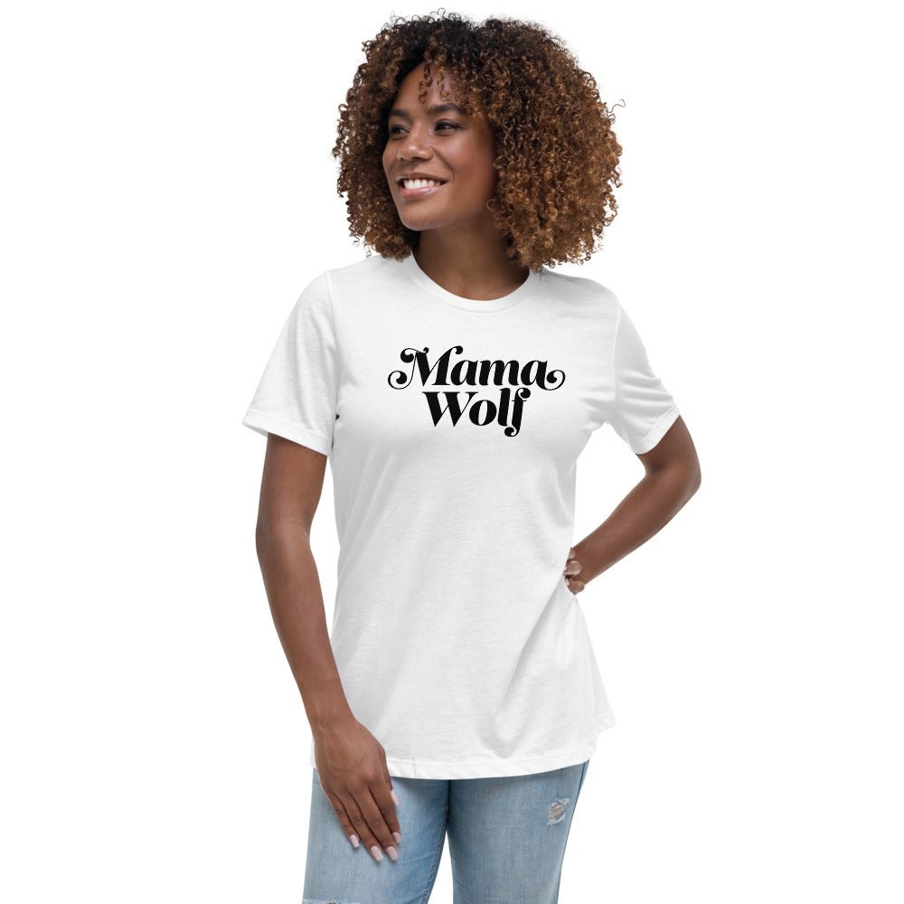 Mama Wolf T-Shirt featuring a relaxed fit and soft fabric, perfect for mothers and their children.