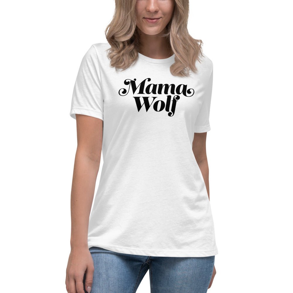 Mama Wolf T-Shirt featuring a relaxed fit and soft fabric, perfect for mothers and their children.