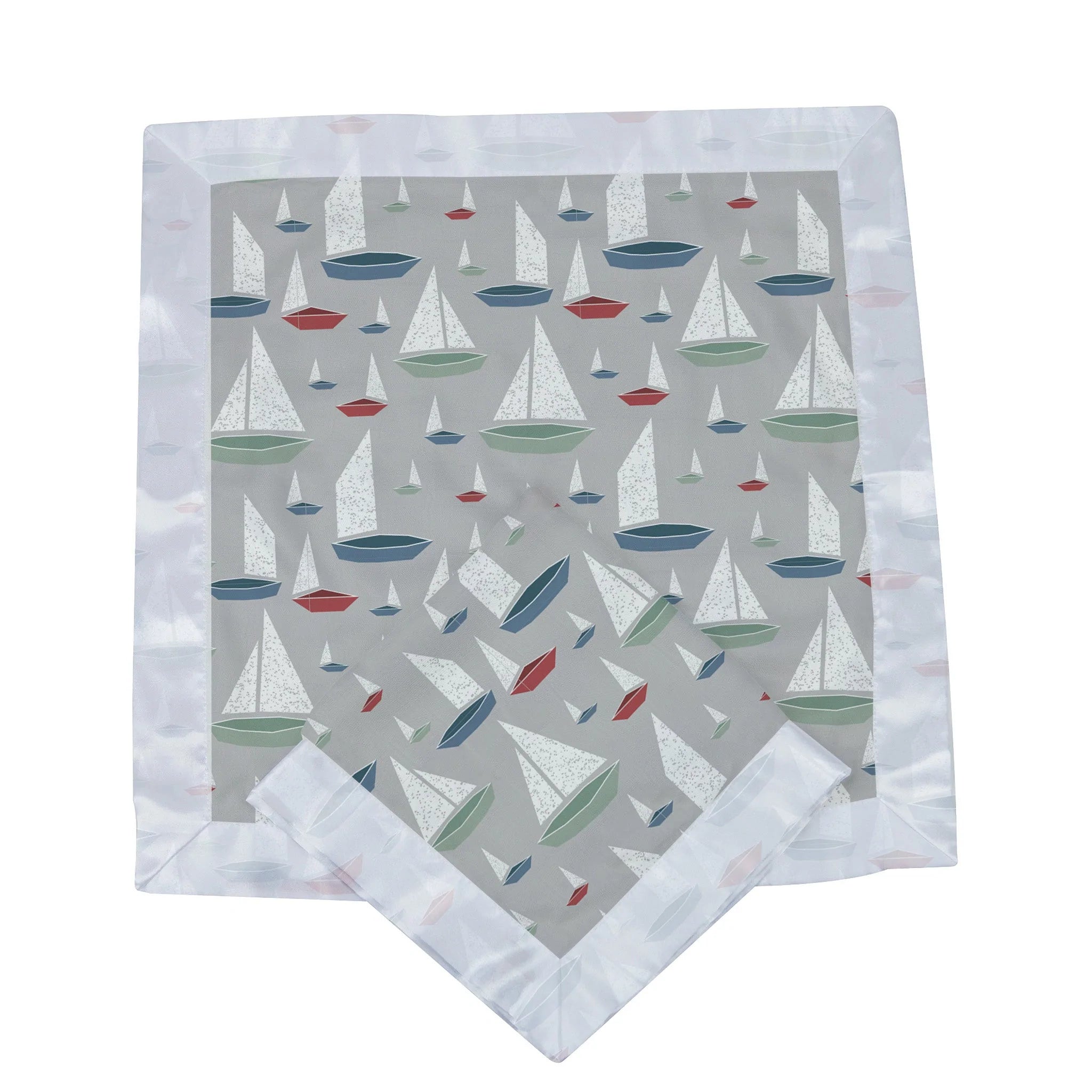 Marina Sailboats Bamboo Newcastle Blankie, a soft and cuddly security blanket made from natural bamboo muslin, featuring a charming sailboat design.