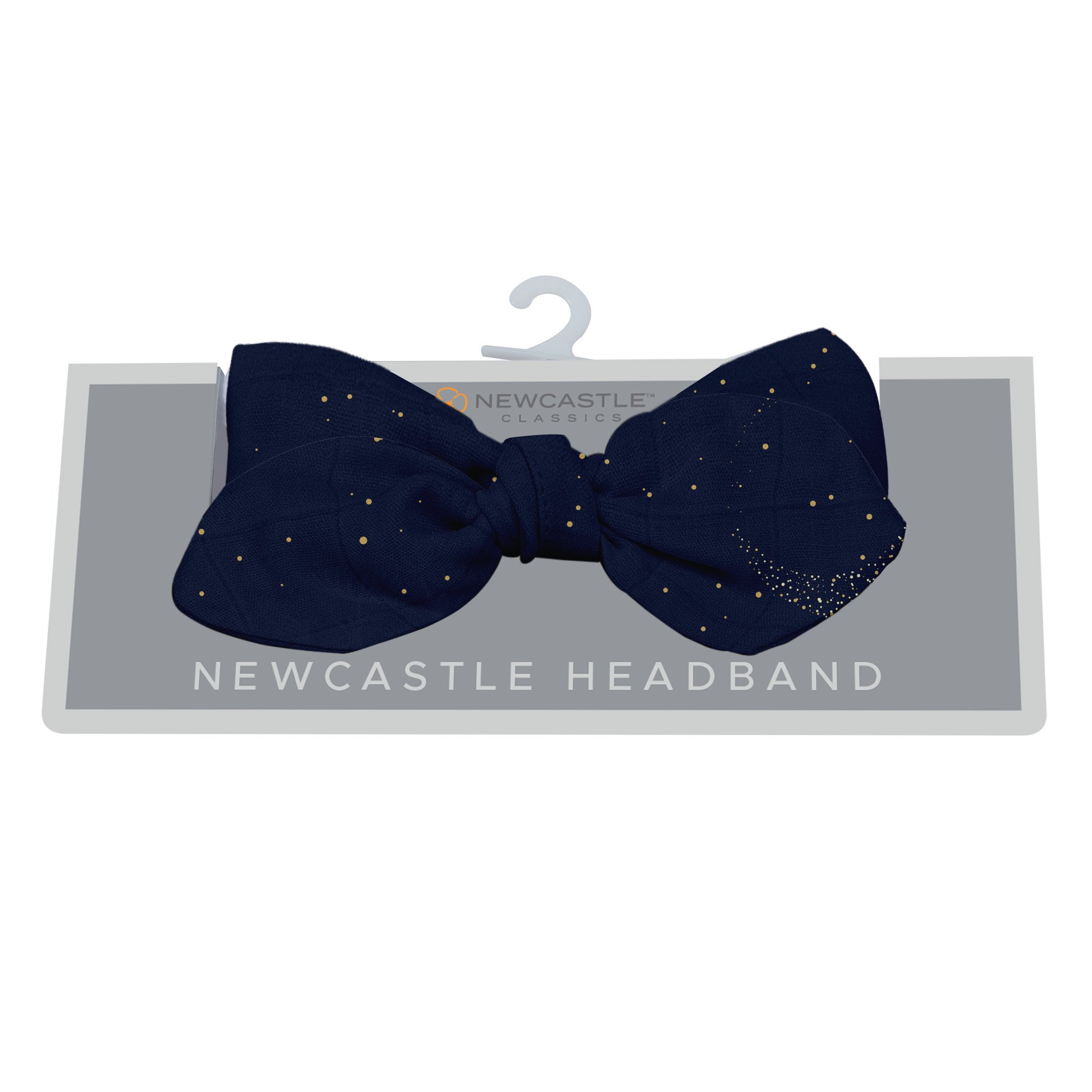 Midnight Moon Bamboo Baby Headband featuring soft bamboo fabric in a charming design from the Goodnight Bear Collection.