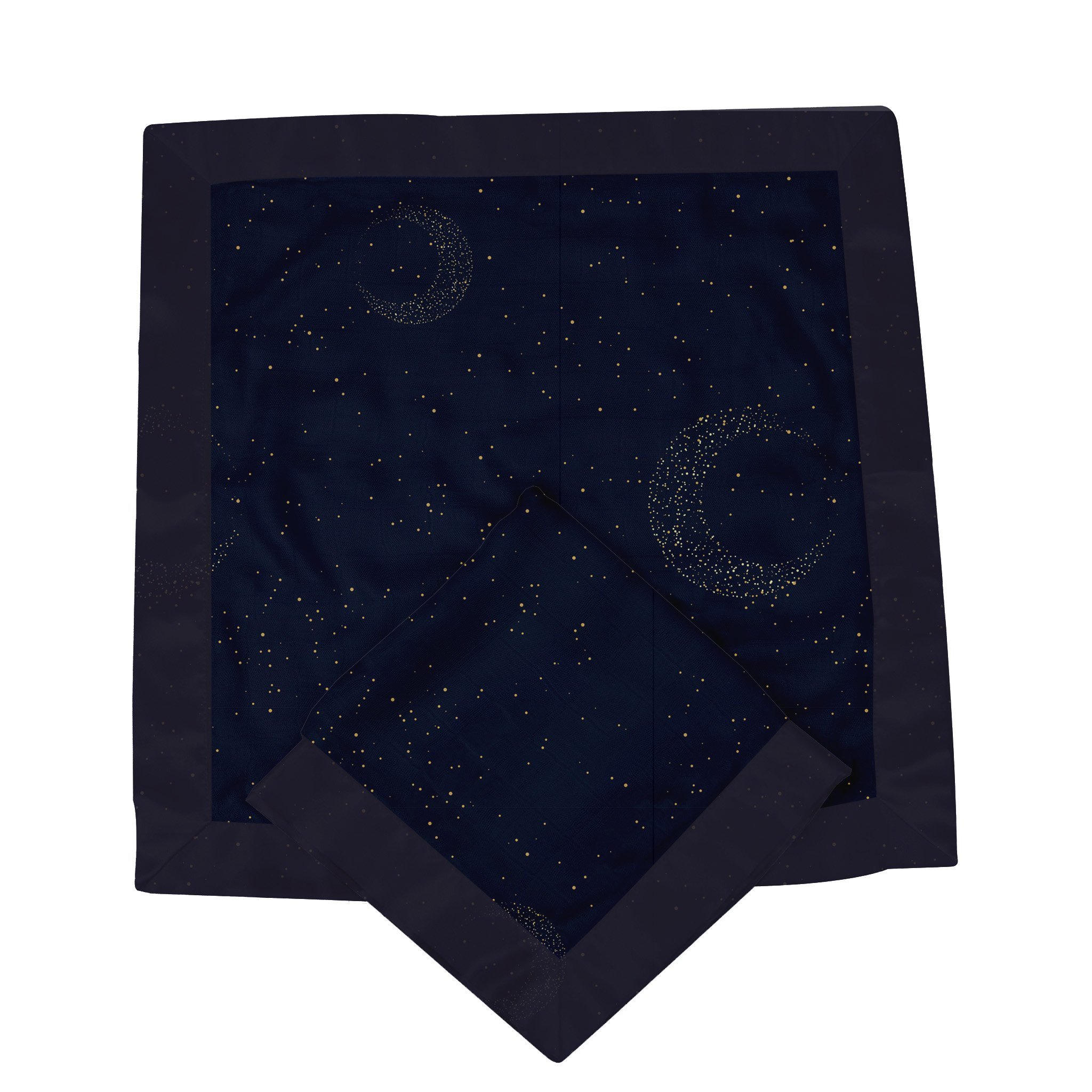 Midnight Moon Bamboo Muslin Security Baby Blankie, soft and cuddly, perfect for babies, featuring a soothing design in natural bamboo muslin.