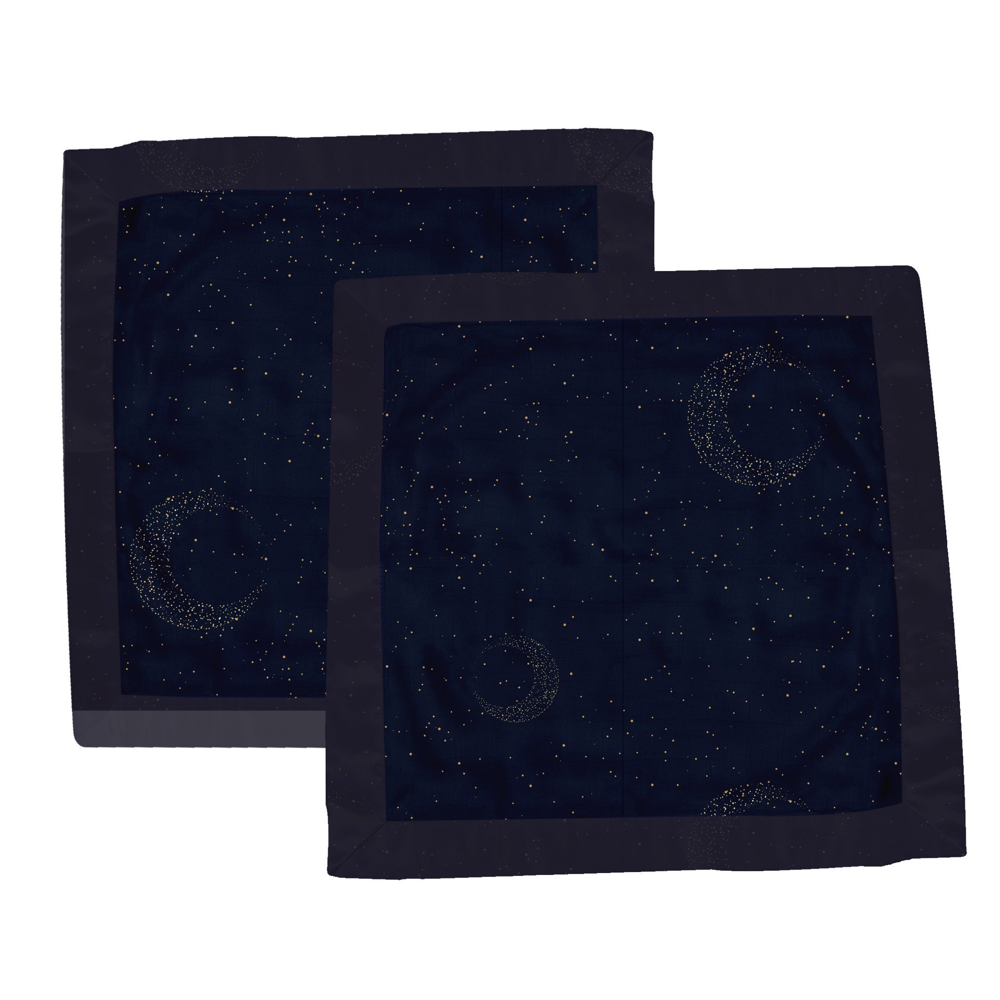 Midnight Moon Bamboo Muslin Security Baby Blankie, soft and cuddly, perfect for babies, featuring a soothing design in natural bamboo muslin.