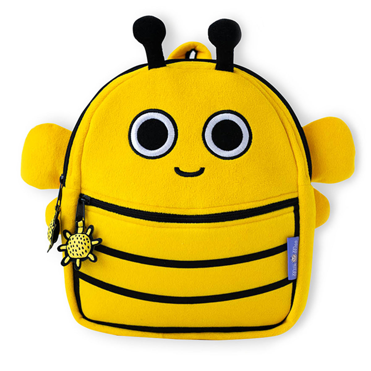 Milk&Moo Buzzy Bee Kinder Rucksack in gelber Farbe mit süßem Buzzy Bee Design, ideal für Kleinkinder.