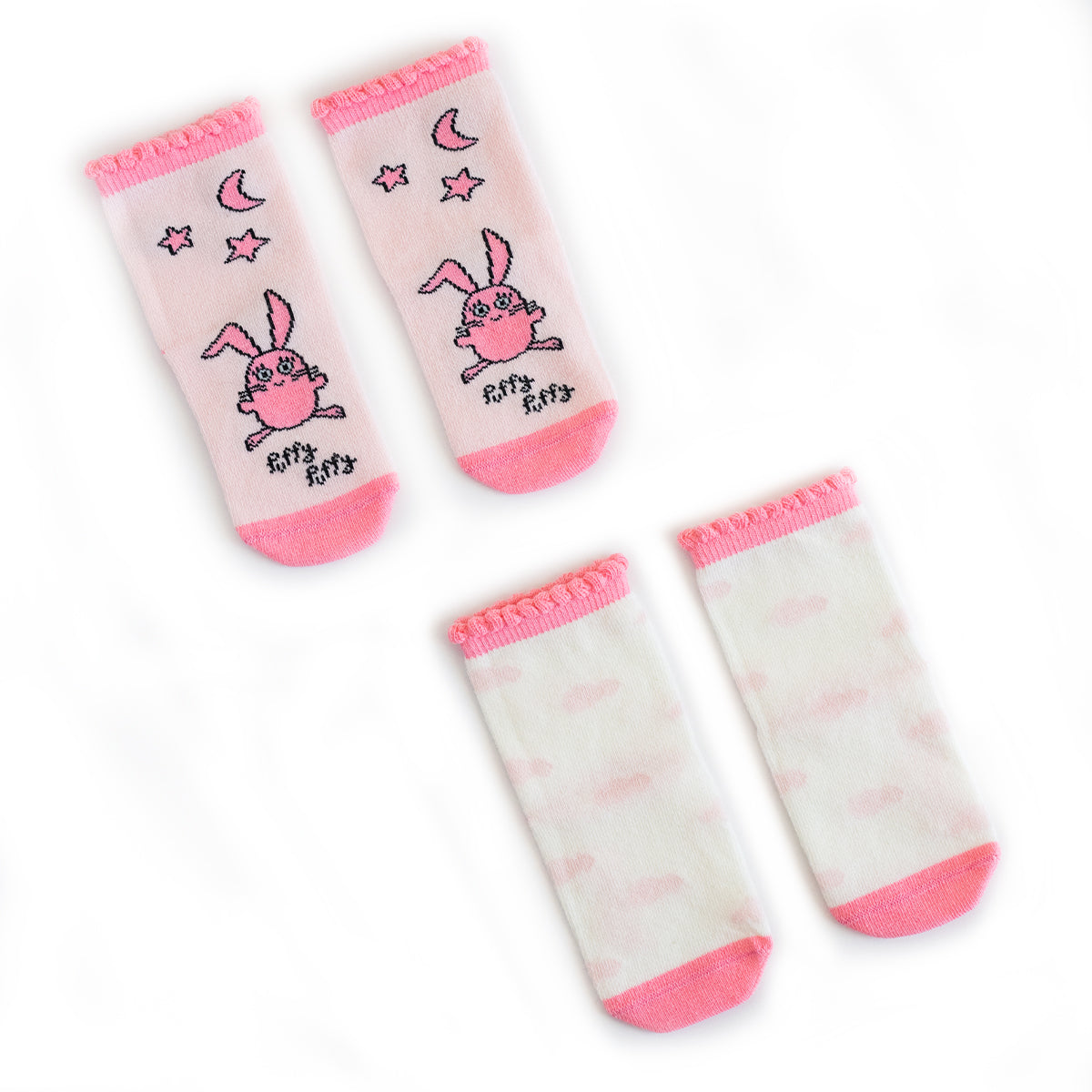 Milk&Moo Buzzy Bee und Chancin Baby Socken Set für 0-12 Monate, weich und rutschfest, in bunten Designs.