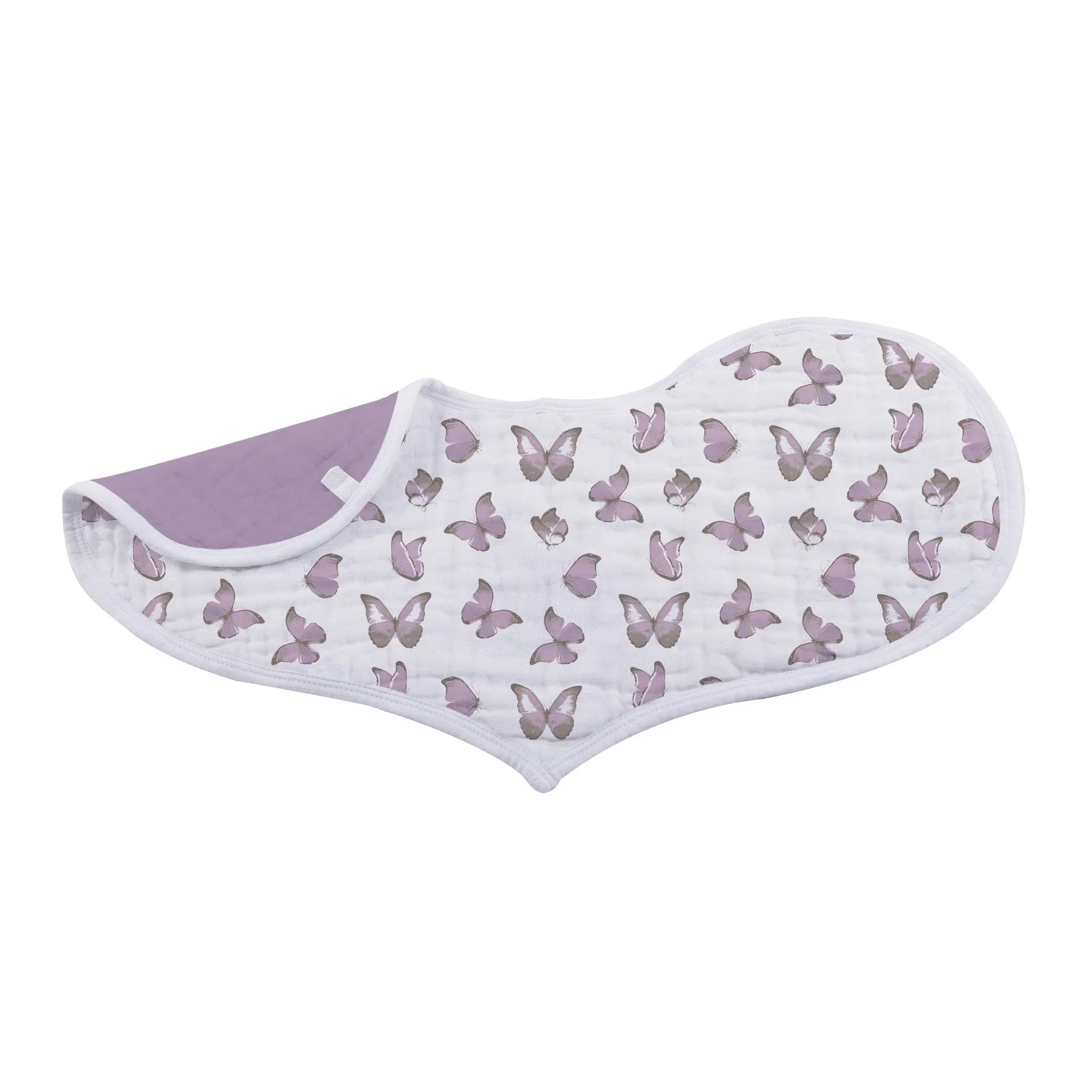 Mountain Meadow Cotton Heart Bibs in soft natural cotton with heart design, featuring multiple snaps for adjustable fit.