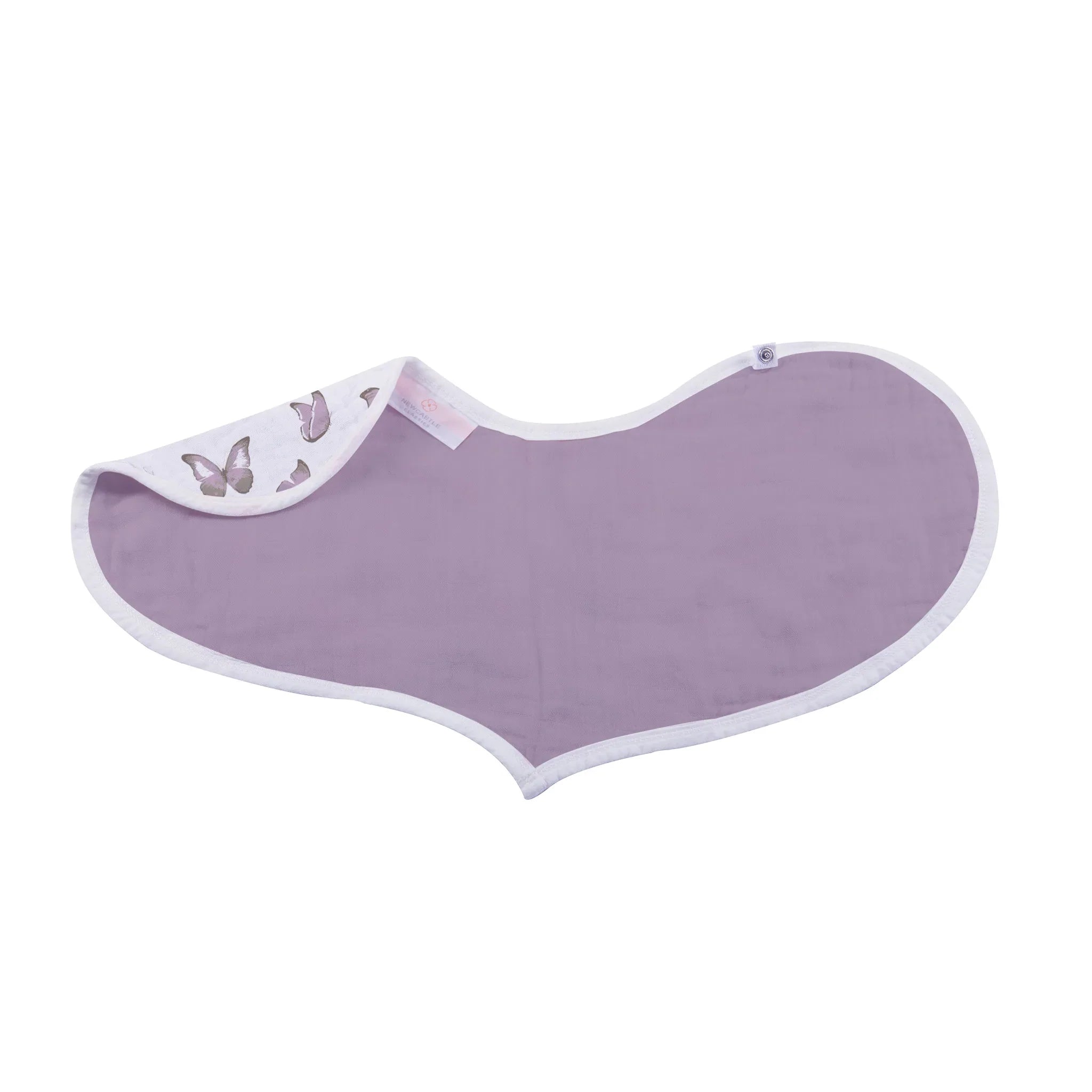 Mountain Meadow Cotton Heart Bibs in soft natural cotton with heart design, featuring multiple snaps for adjustable fit.