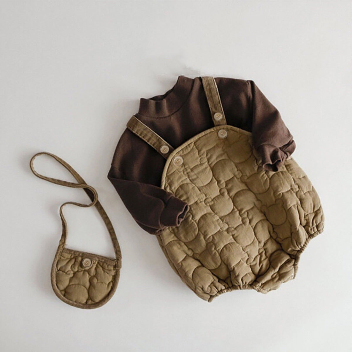 New Winter Infant Baby Solid Thick Warm Vest in beige and coffee colors, designed for infants with a soft cotton material.