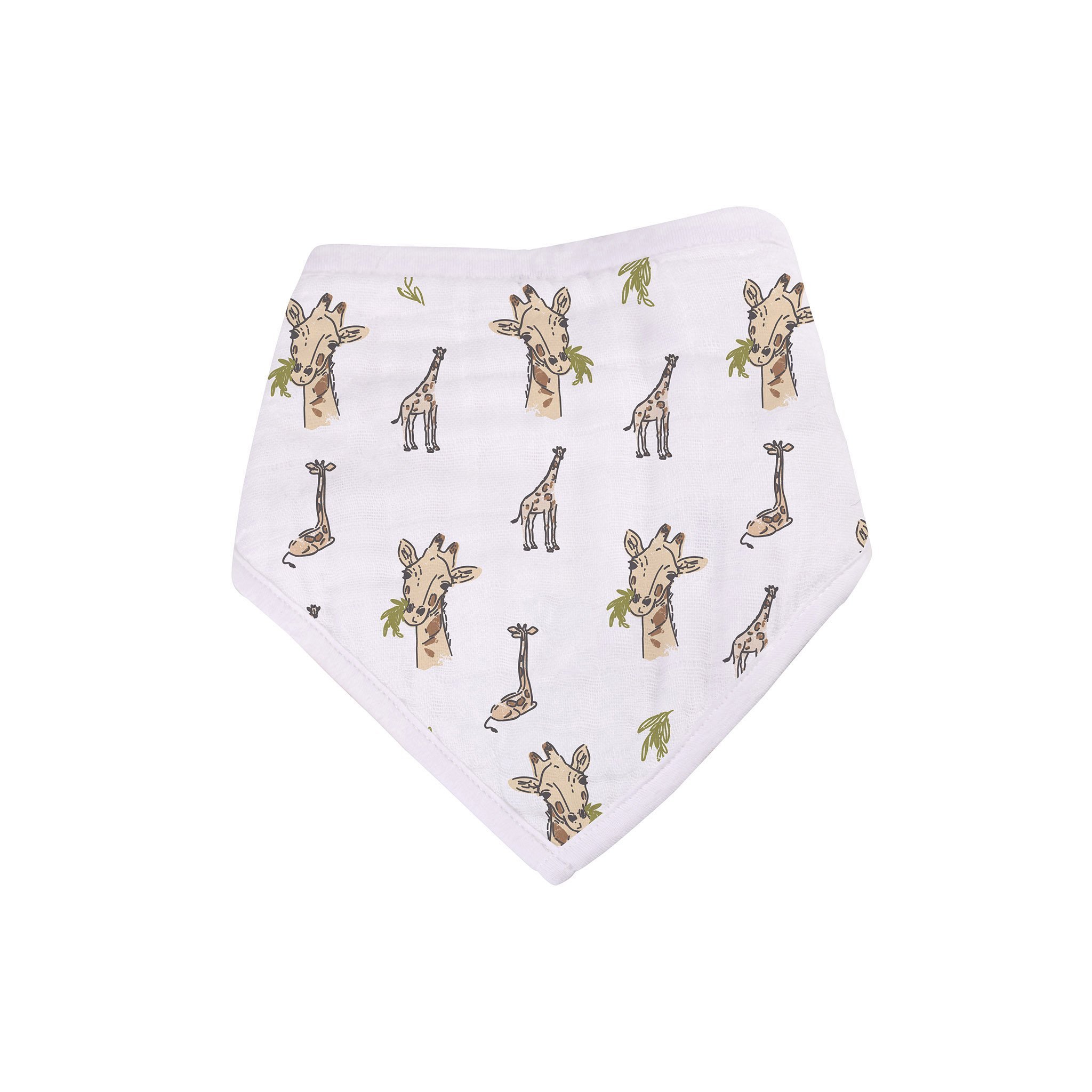 Set of four On The Savannah Bamboo Bandana Bibs in stylish designs, made from soft and absorbent bamboo fabric, featuring snap closures.