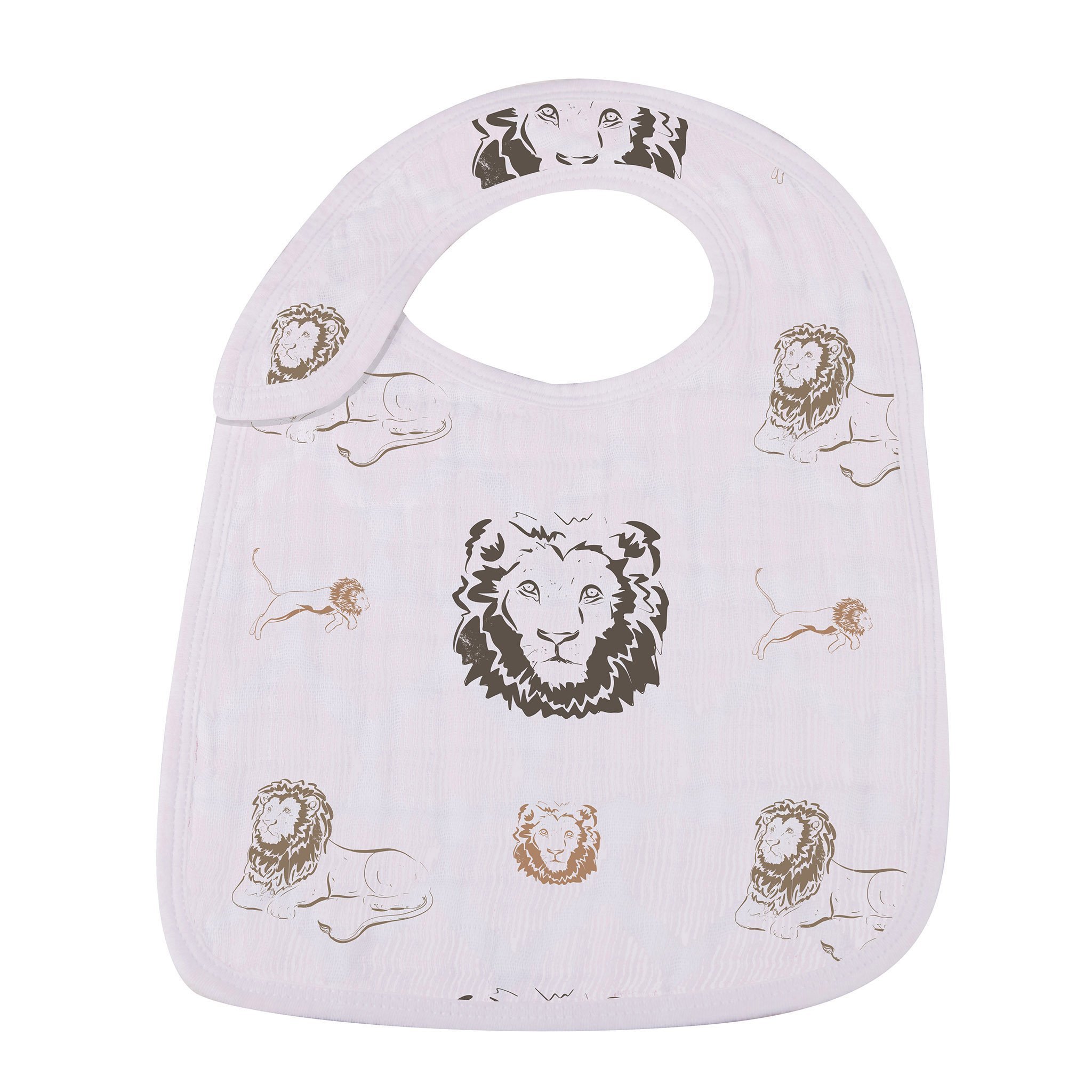 On The Savannah Bamboo Muslin Snap Bibs 3PK featuring soft, absorbent bamboo fabric with three snap closures for a perfect fit.